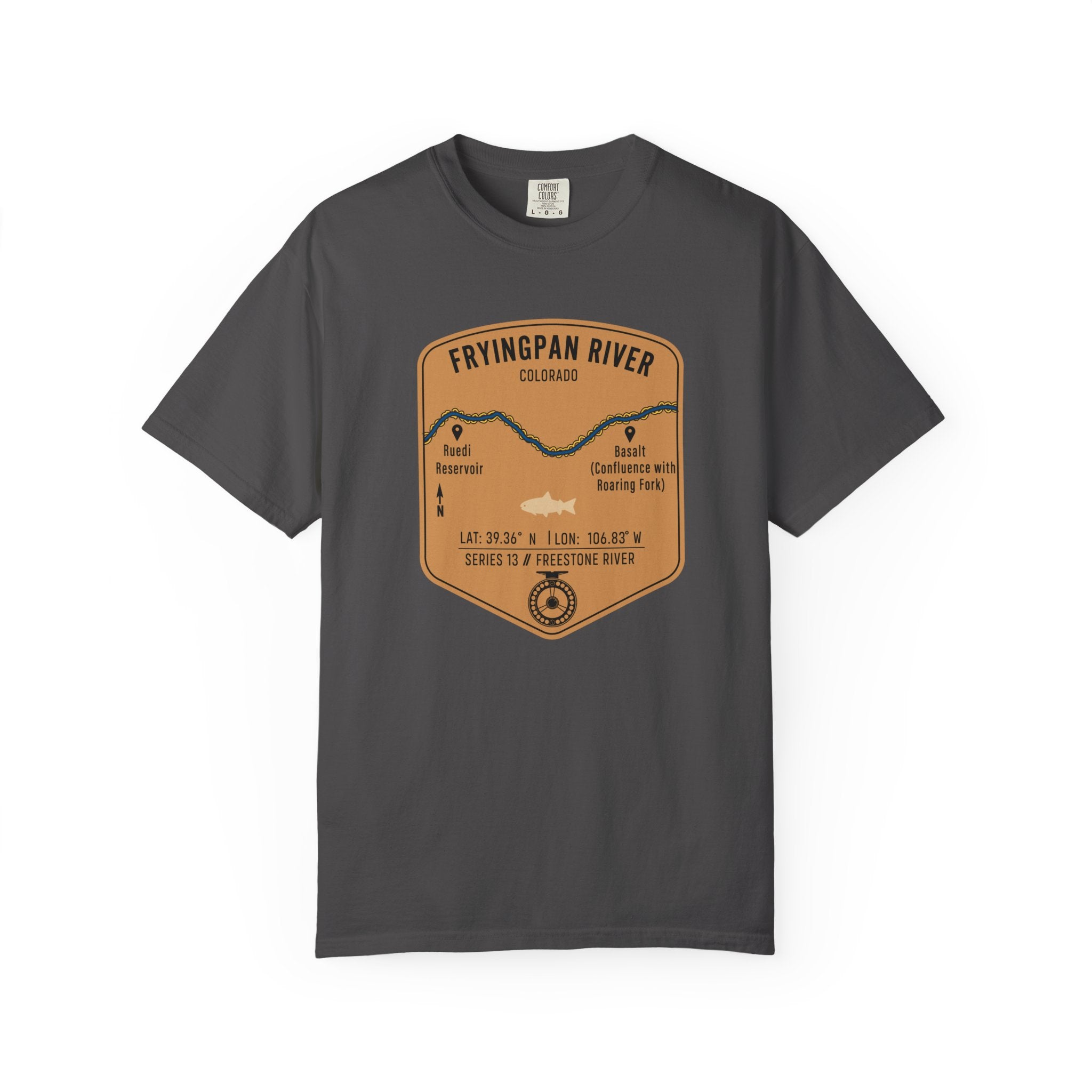 Fryingpan River Fishing Map T-Shirt | River Map, Trout Graphic