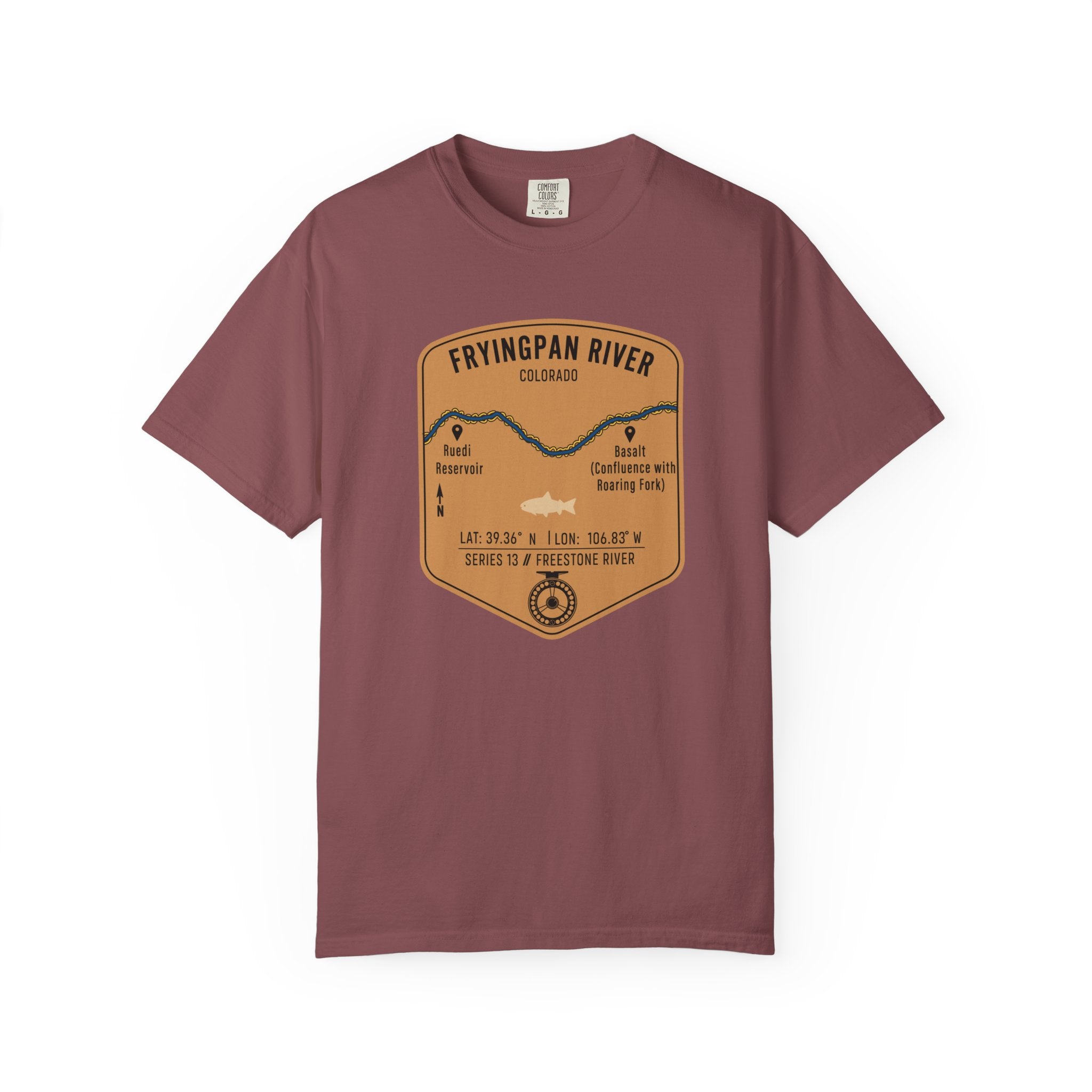 Fryingpan River Fishing Map T-Shirt | River Map, Trout Graphic