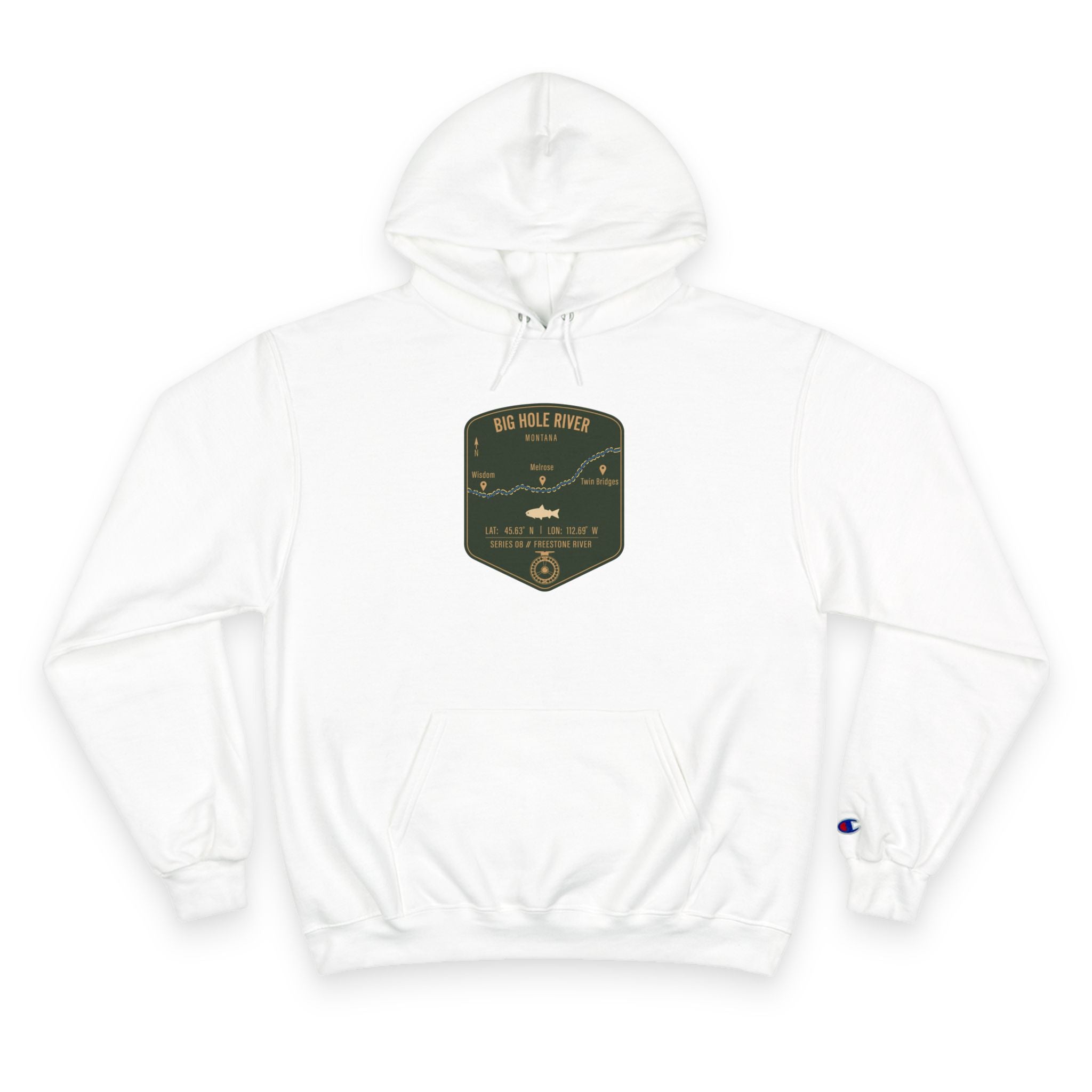 Big Hole River Patch Graphic Hoodie | Outdoor Adventure