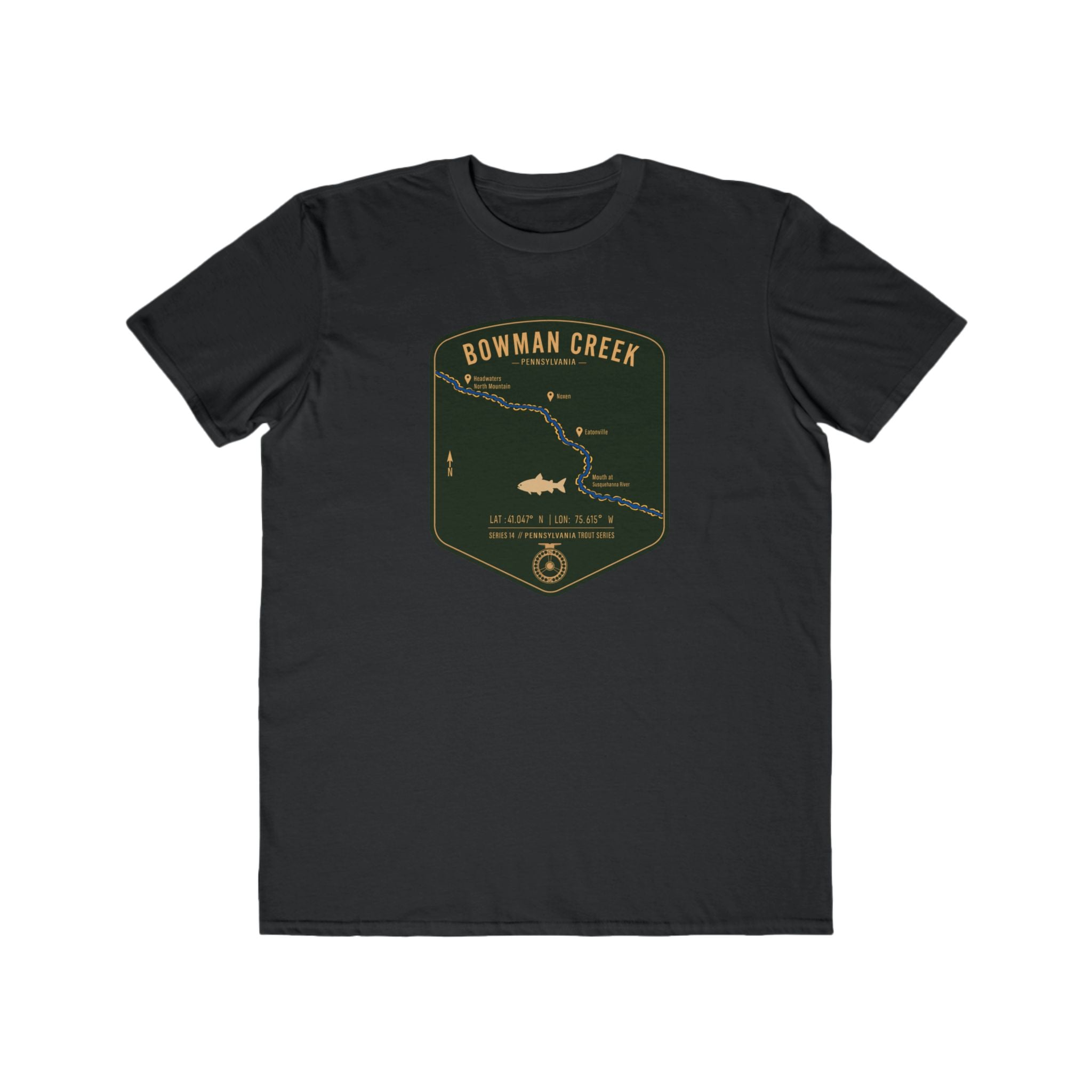 Bowman Creek PA Patch Tee | Trout Fly Rod Angler Shirt
