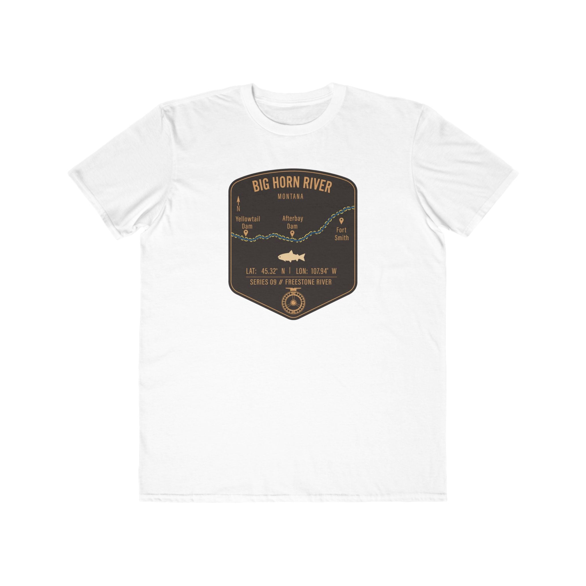 Big Horn River Fishing Patch Tee | Trout Fly Rod Angler Shirt