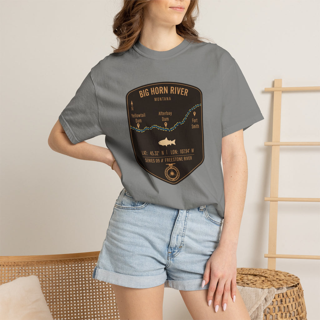 Big Horn River Fishing Map T-Shirt | River Map, Trout Graphic