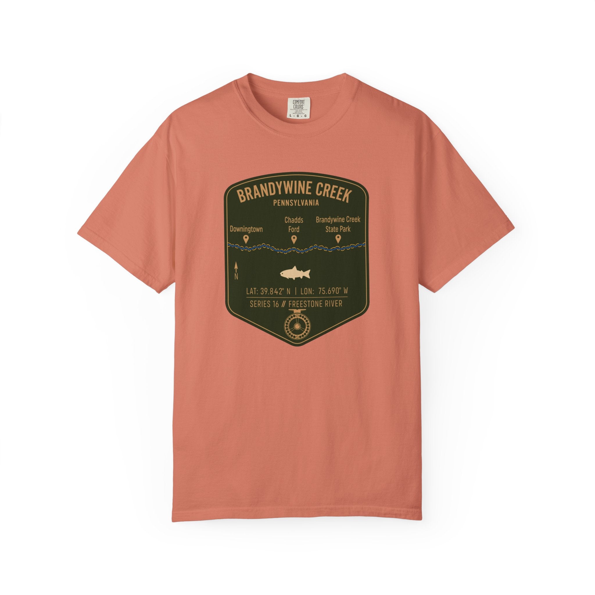 Brandywine Creek Fishing Map T-Shirt | River Map, Trout Graphic