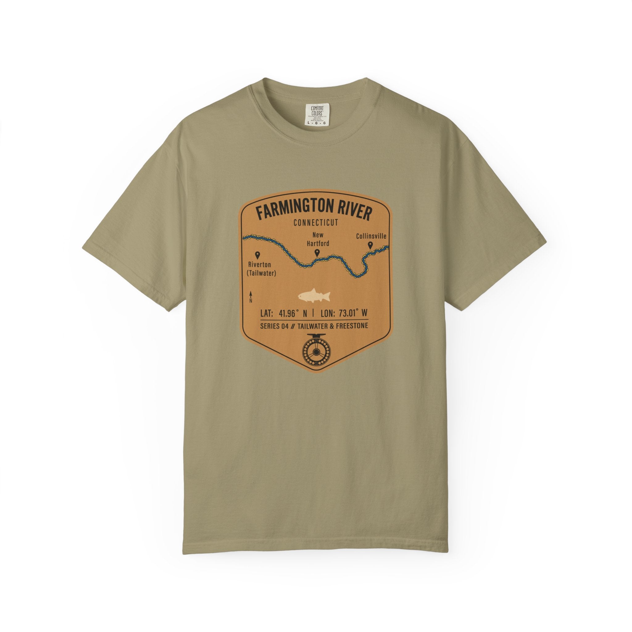 Farmington River Fishing Map T-Shirt | River Map, Trout Graphic