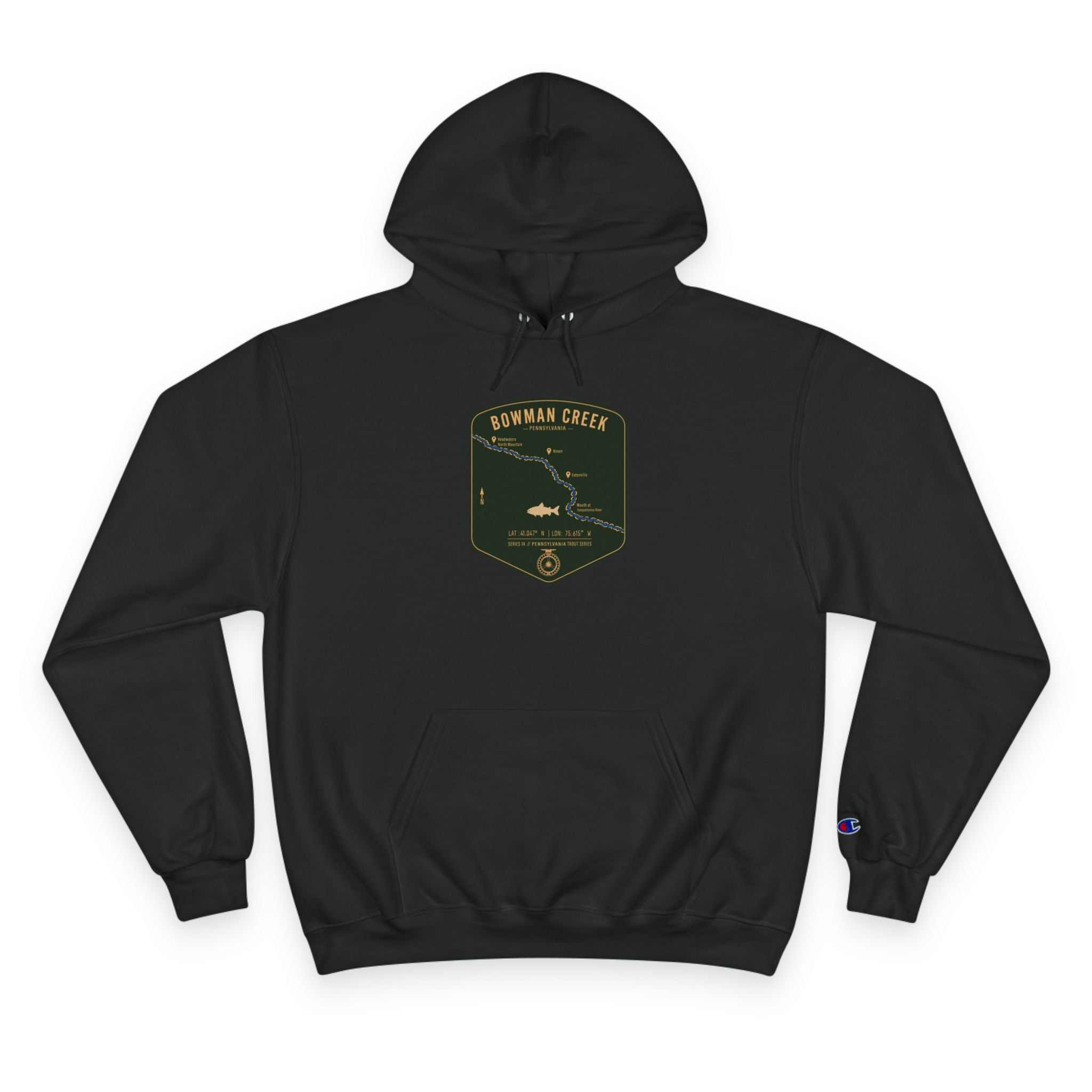 Bowman Creek PA Patch Graphic Hoodie | Outdoor Adventure