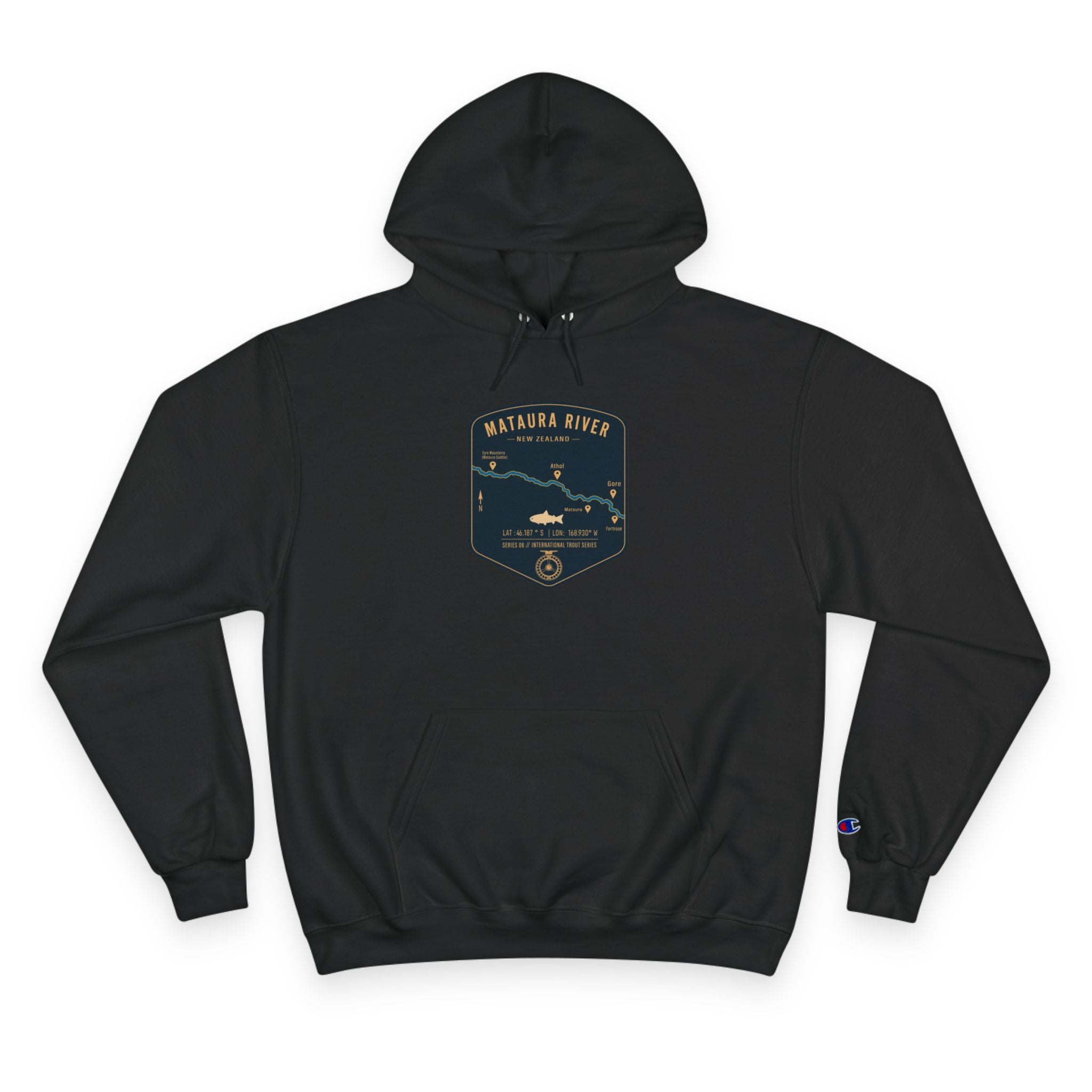 Global Series - Mataura River New Zealand Patch Graphic Hoodie | Outdoor Adventure