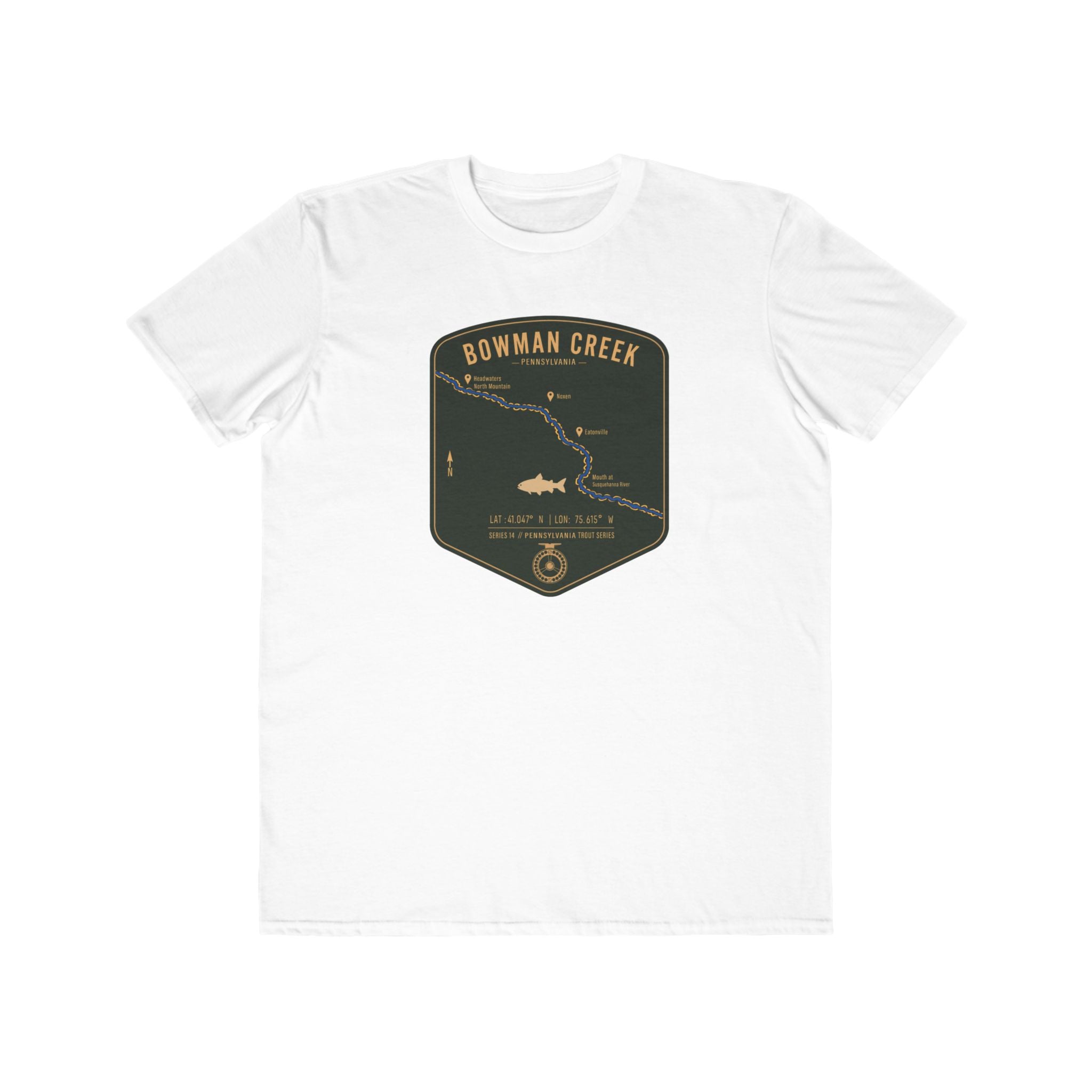 Bowman Creek PA Patch Tee | Trout Fly Rod Angler Shirt