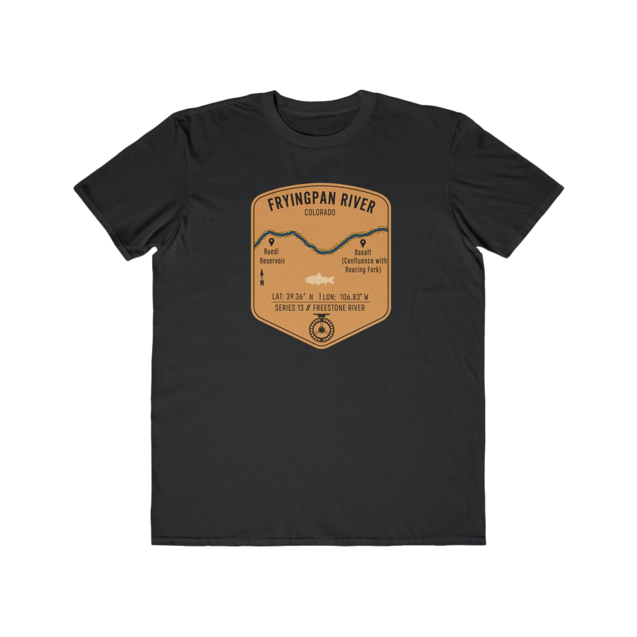 Fryingpan River Fishing Patch Tee | Trout Fly Rod Angler Shirt