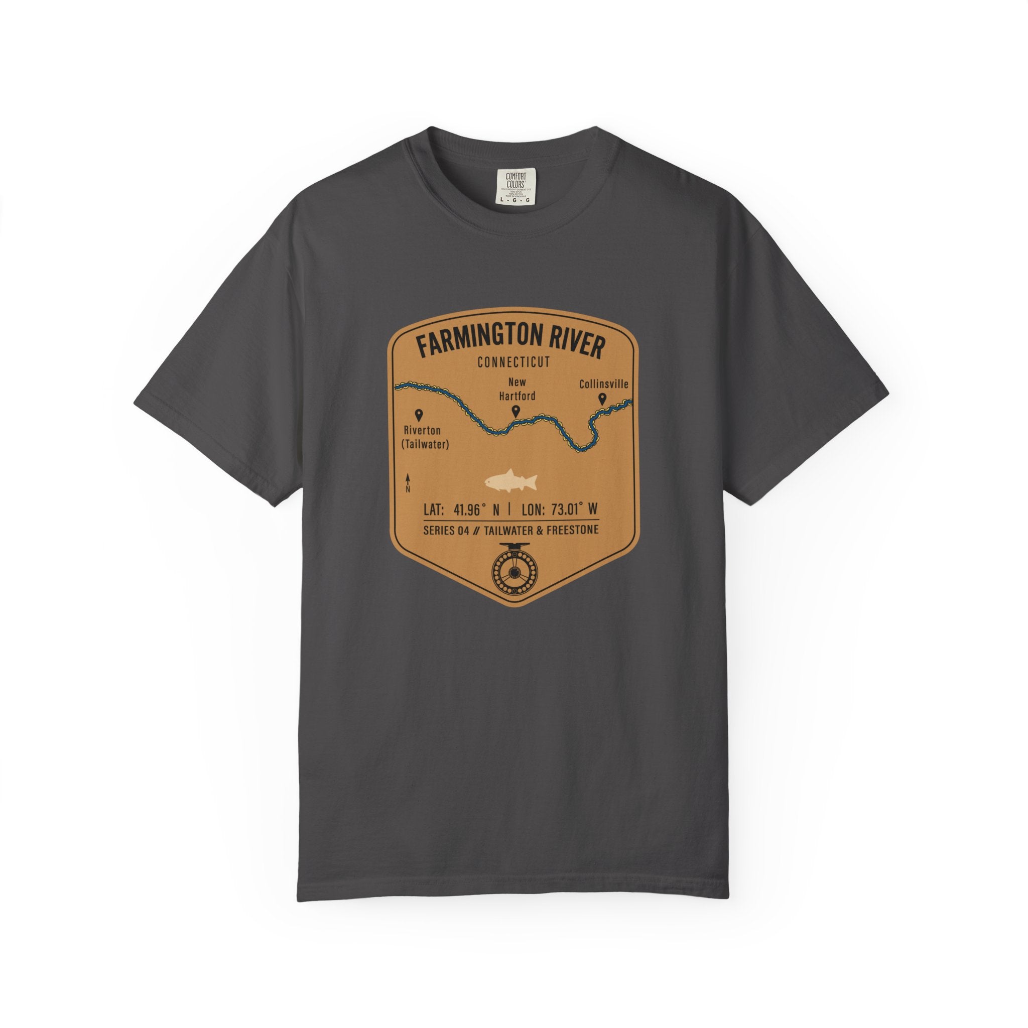 Farmington River Fishing Map T-Shirt | River Map, Trout Graphic