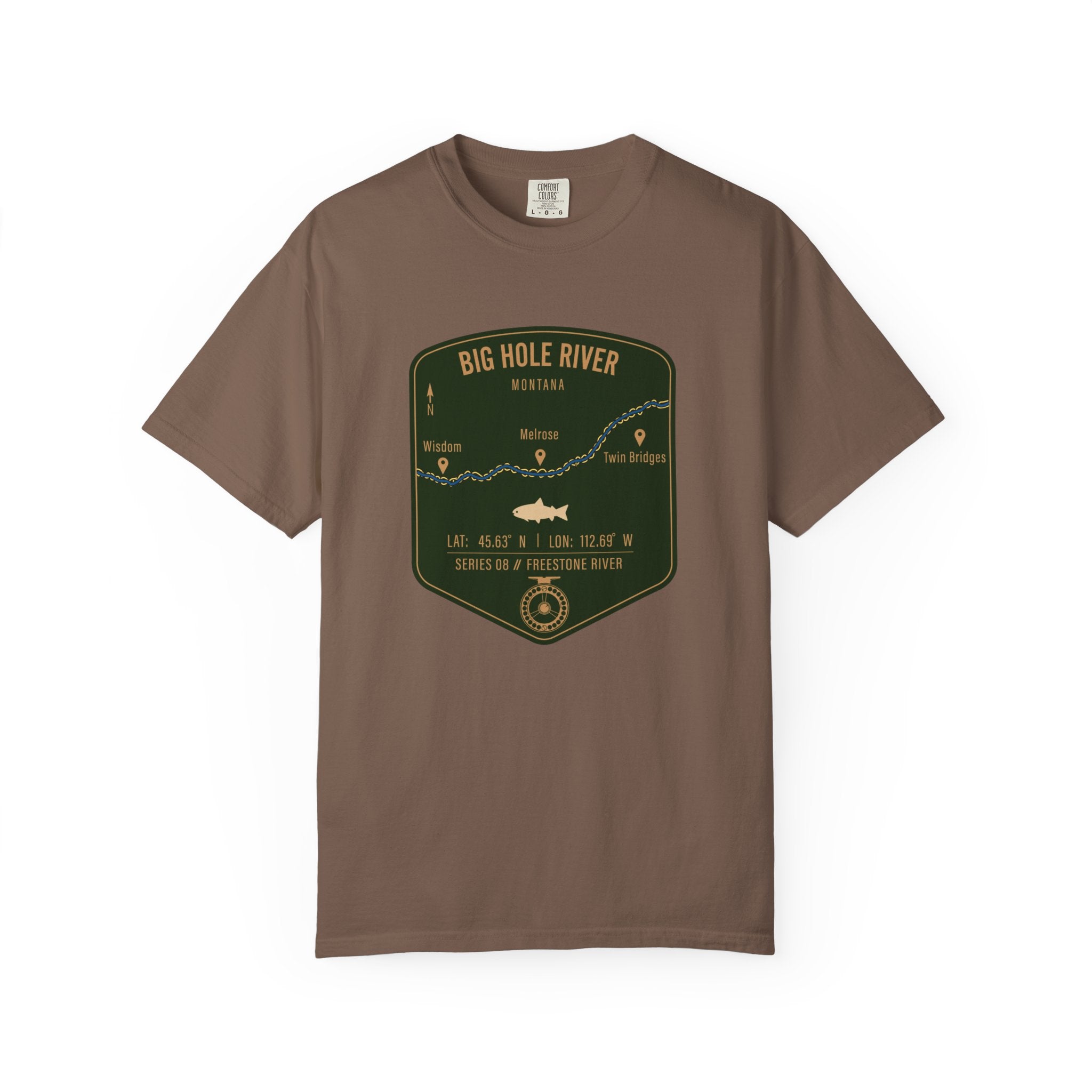 Big Hole River Fishing Map T-Shirt | River Map, Trout Graphic