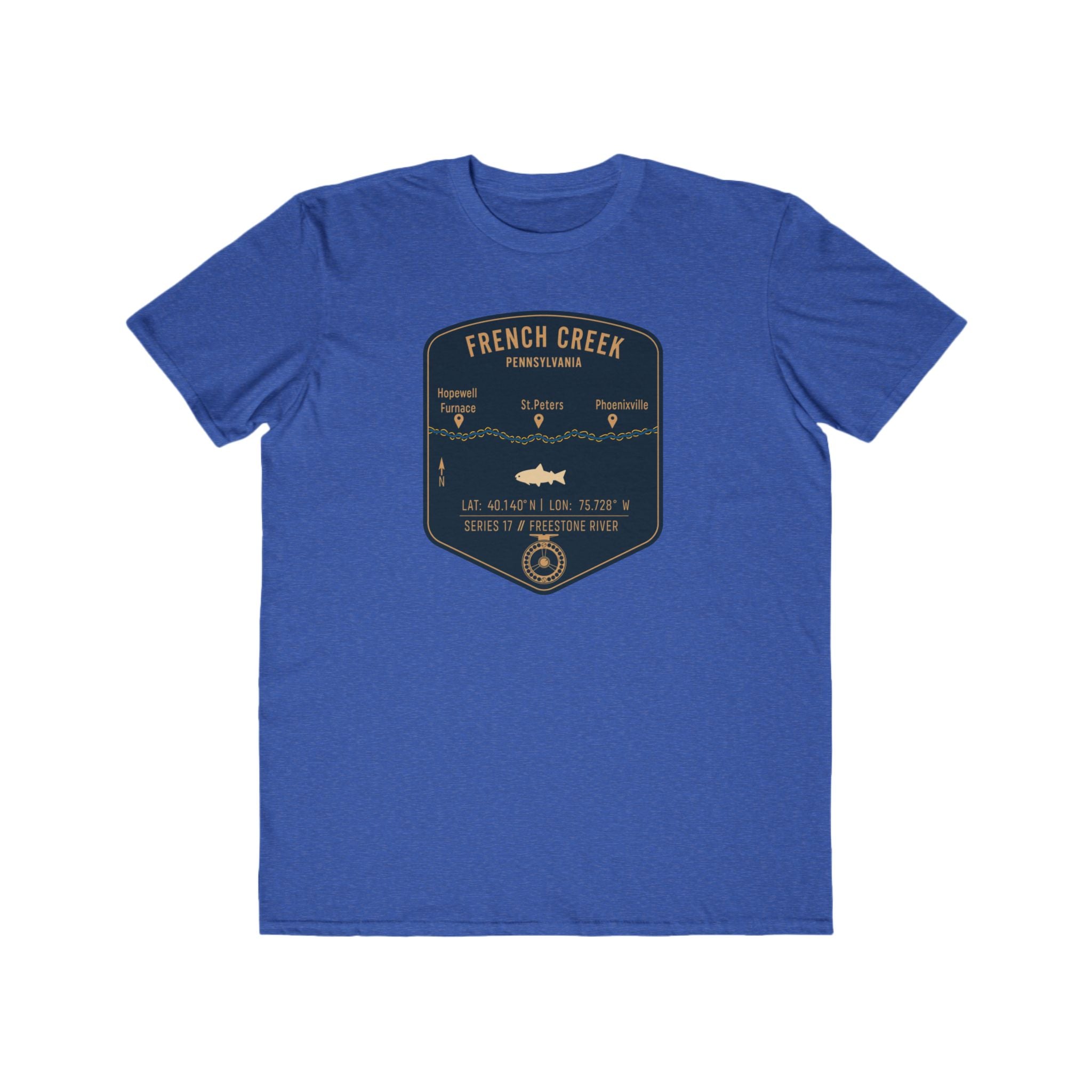 French Creek Fishing Patch Tee | Trout Fly Rod Angler Shirt