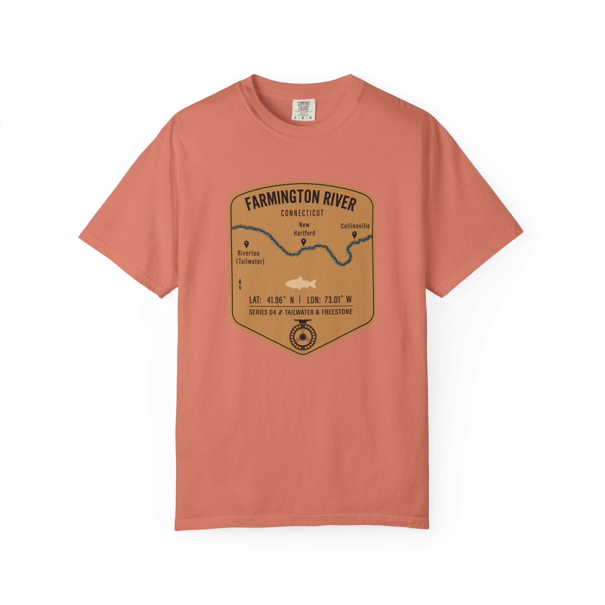 Farmington River Fishing Map T-Shirt | River Map, Trout Graphic