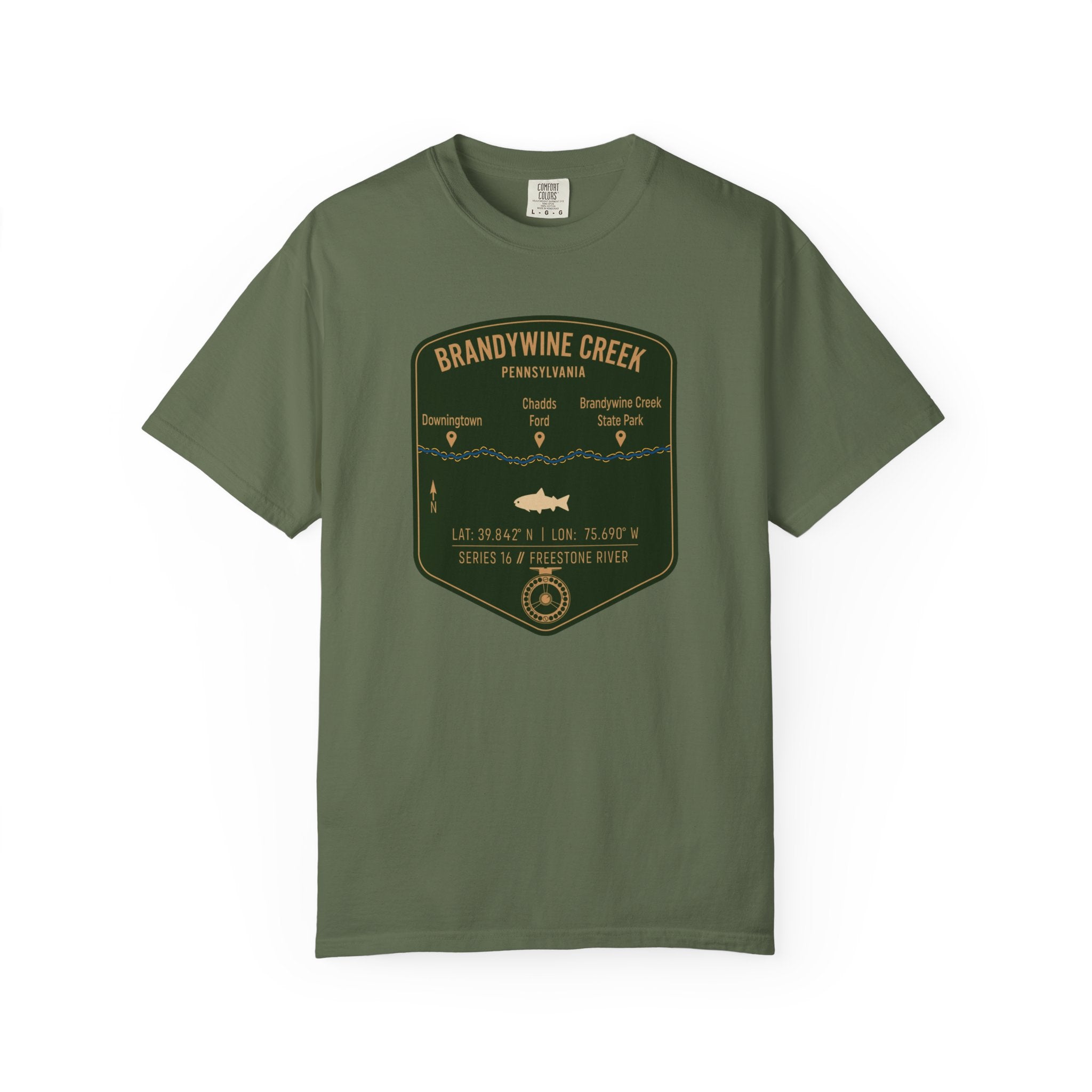 Brandywine Creek Fishing Map T-Shirt | River Map, Trout Graphic