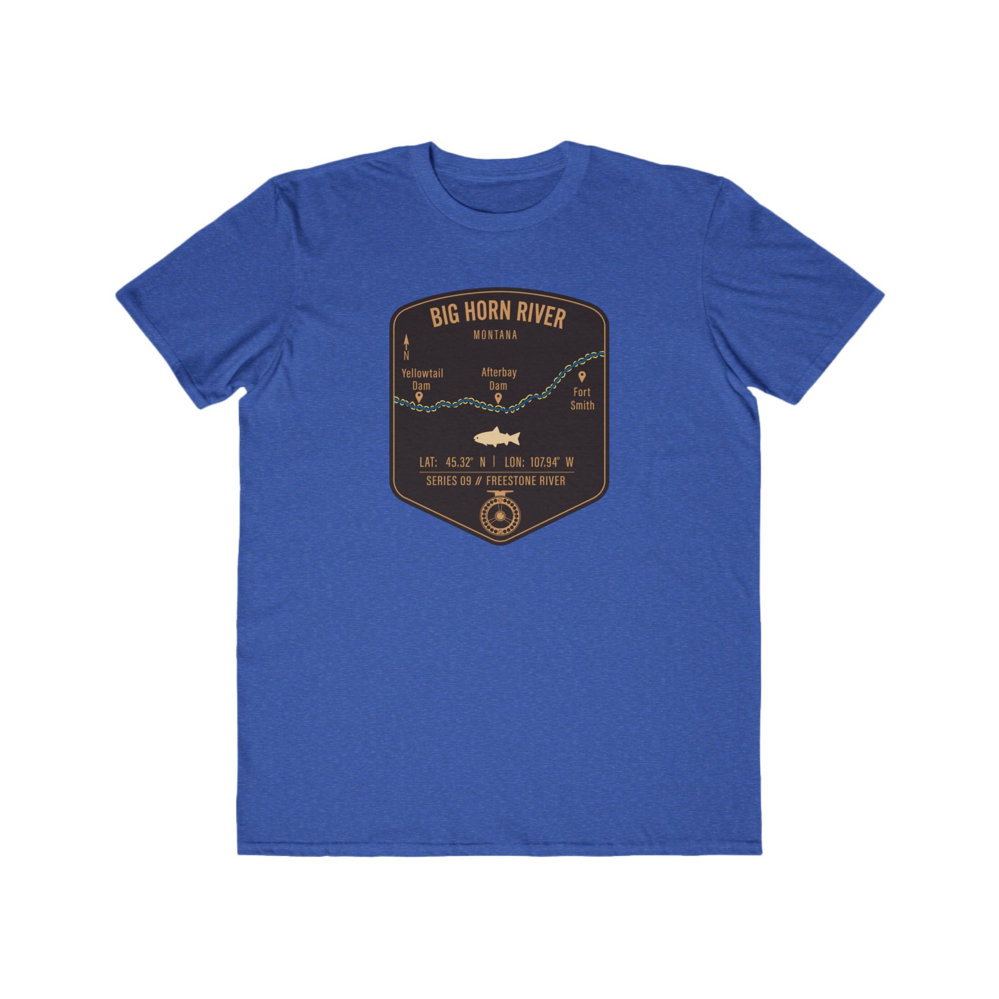 Big Horn River Fishing Patch Tee | Trout Fly Rod Angler Shirt