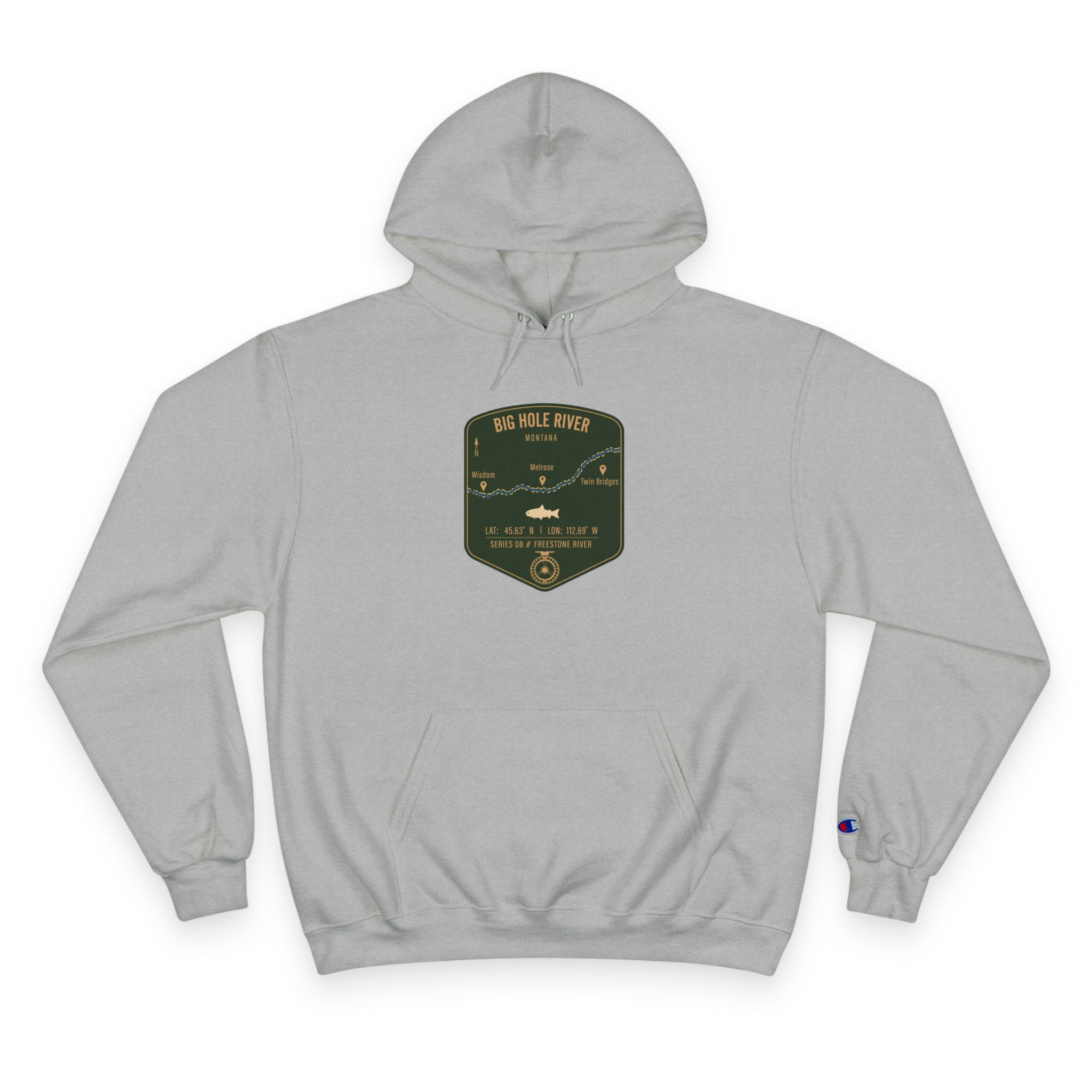 Big Hole River Patch Graphic Hoodie | Outdoor Adventure