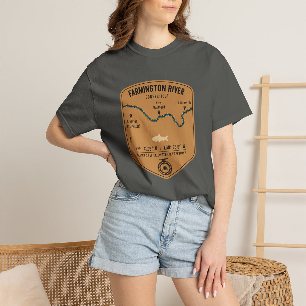 Farmington River Fishing Map T-Shirt | River Map, Trout Graphic