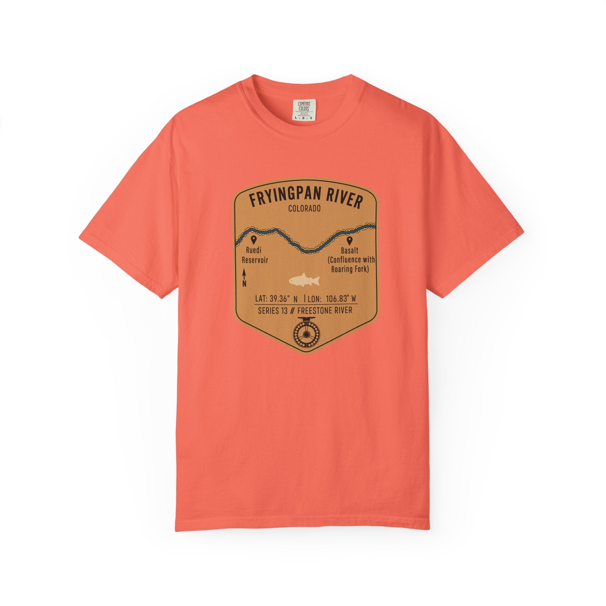 Fryingpan River Fishing Map T-Shirt | River Map, Trout Graphic