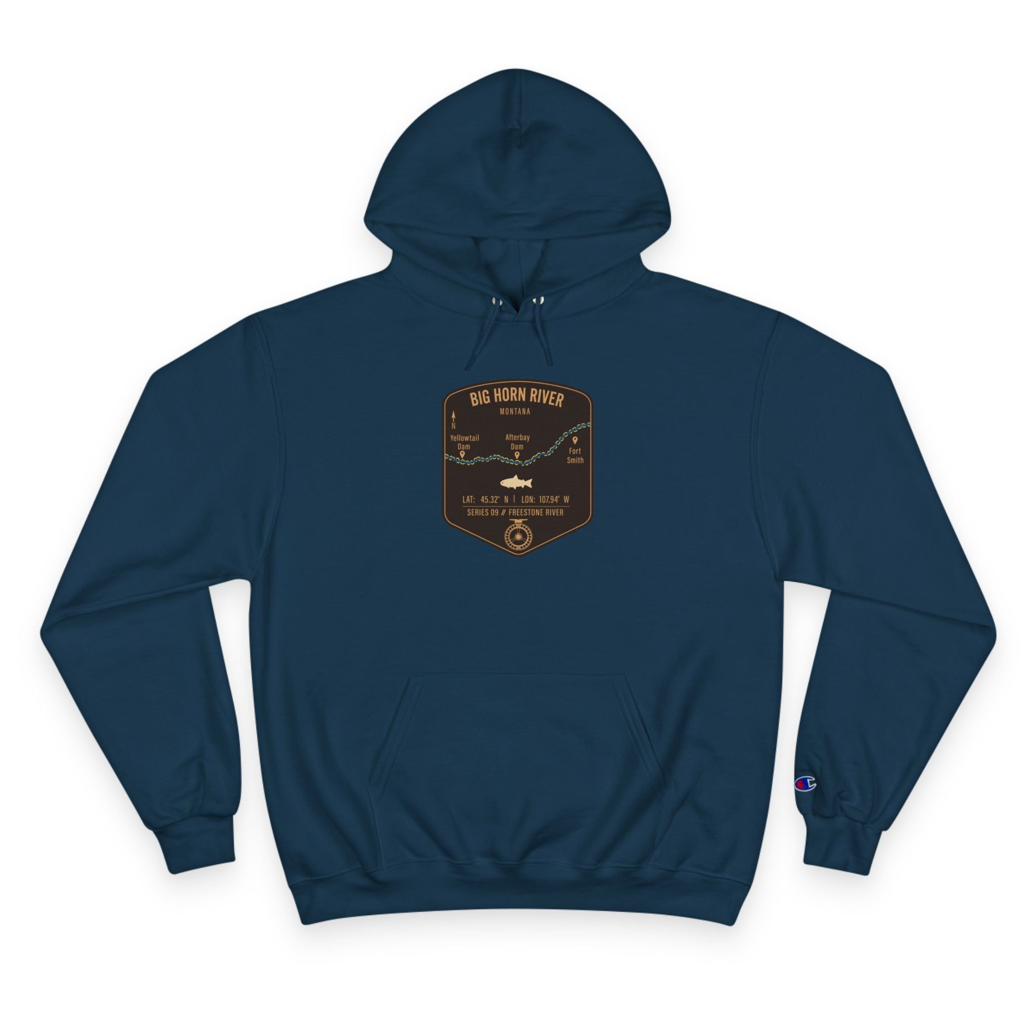 Big Horn River Patch Graphic Hoodie | Outdoor Adventure