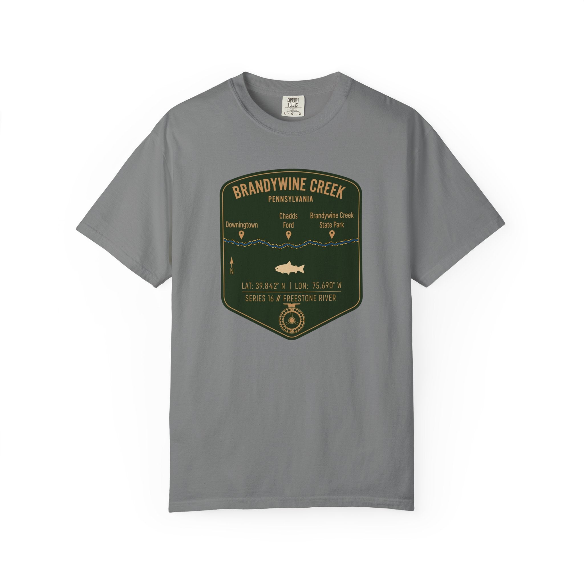 Brandywine Creek Fishing Map T-Shirt | River Map, Trout Graphic