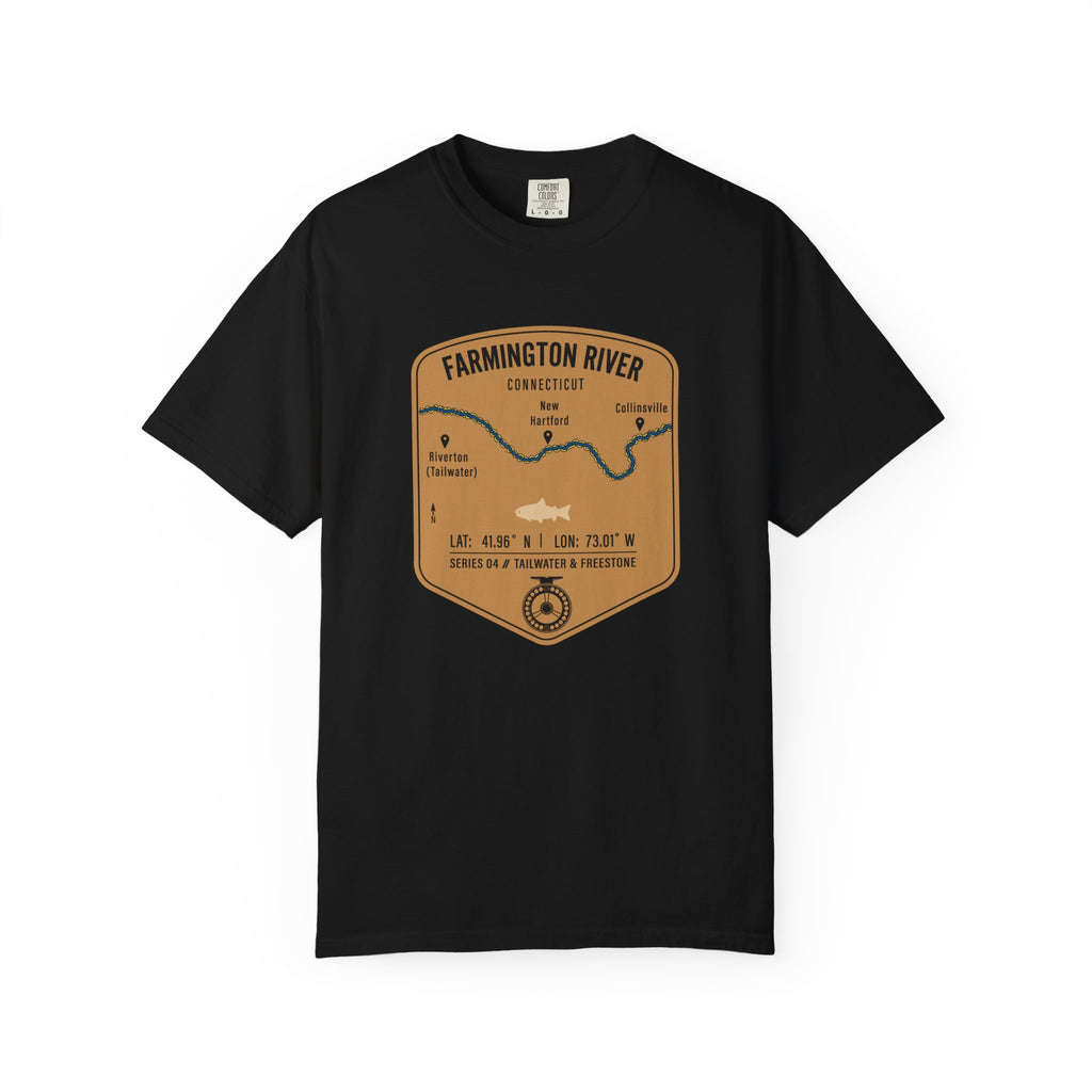 Farmington River Fishing Map T-Shirt | River Map, Trout Graphic