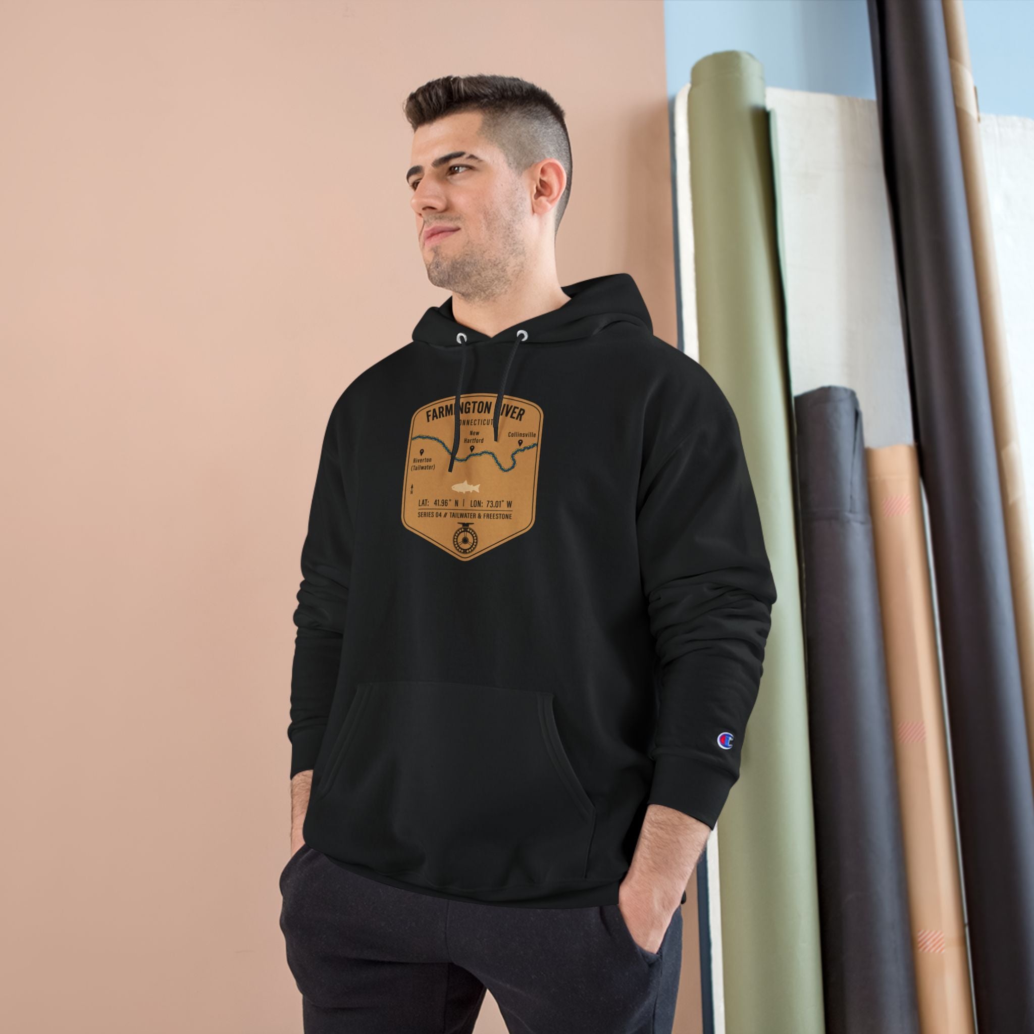 Farmington River Patch Graphic Hoodie | Outdoor Adventure