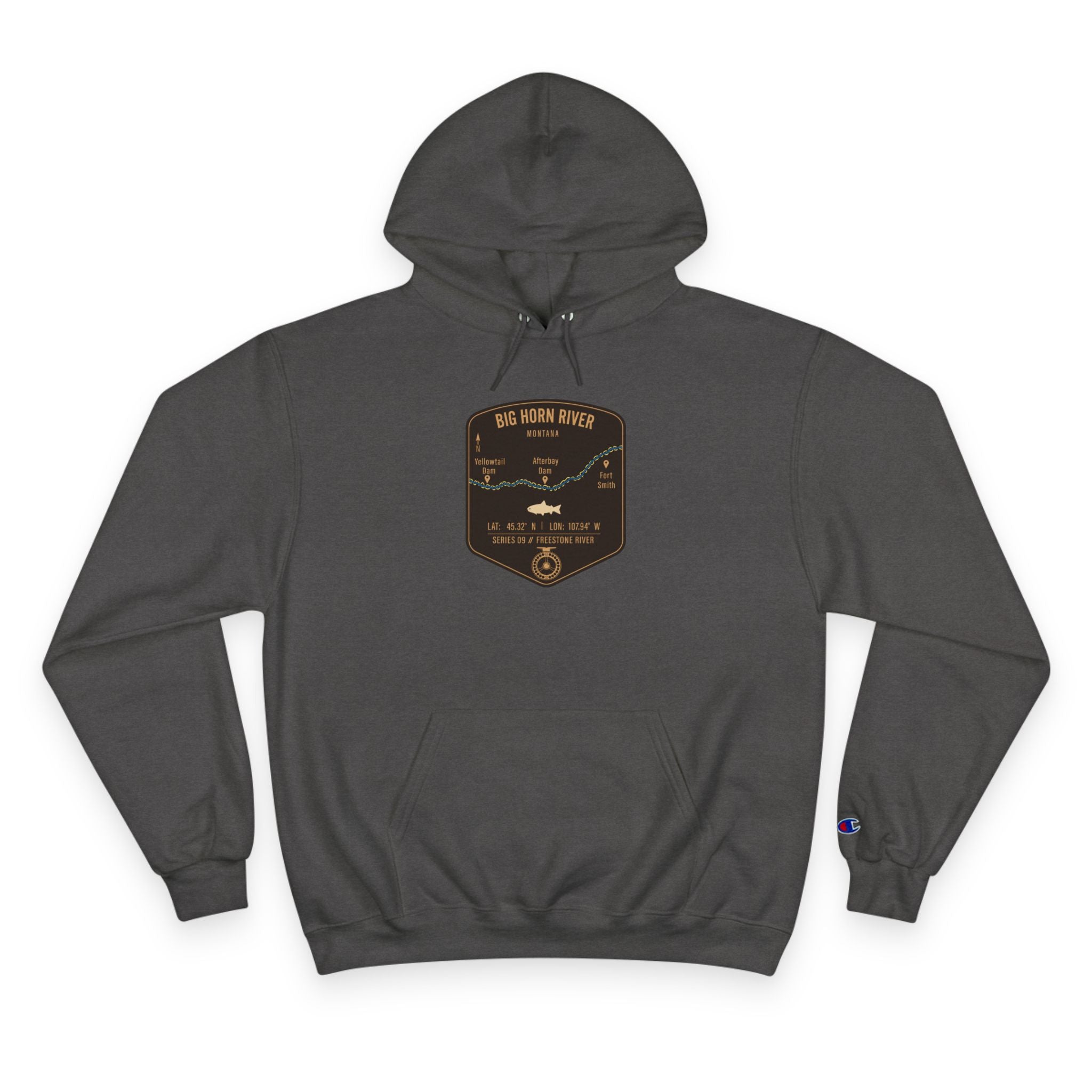 Big Horn River Patch Graphic Hoodie | Outdoor Adventure
