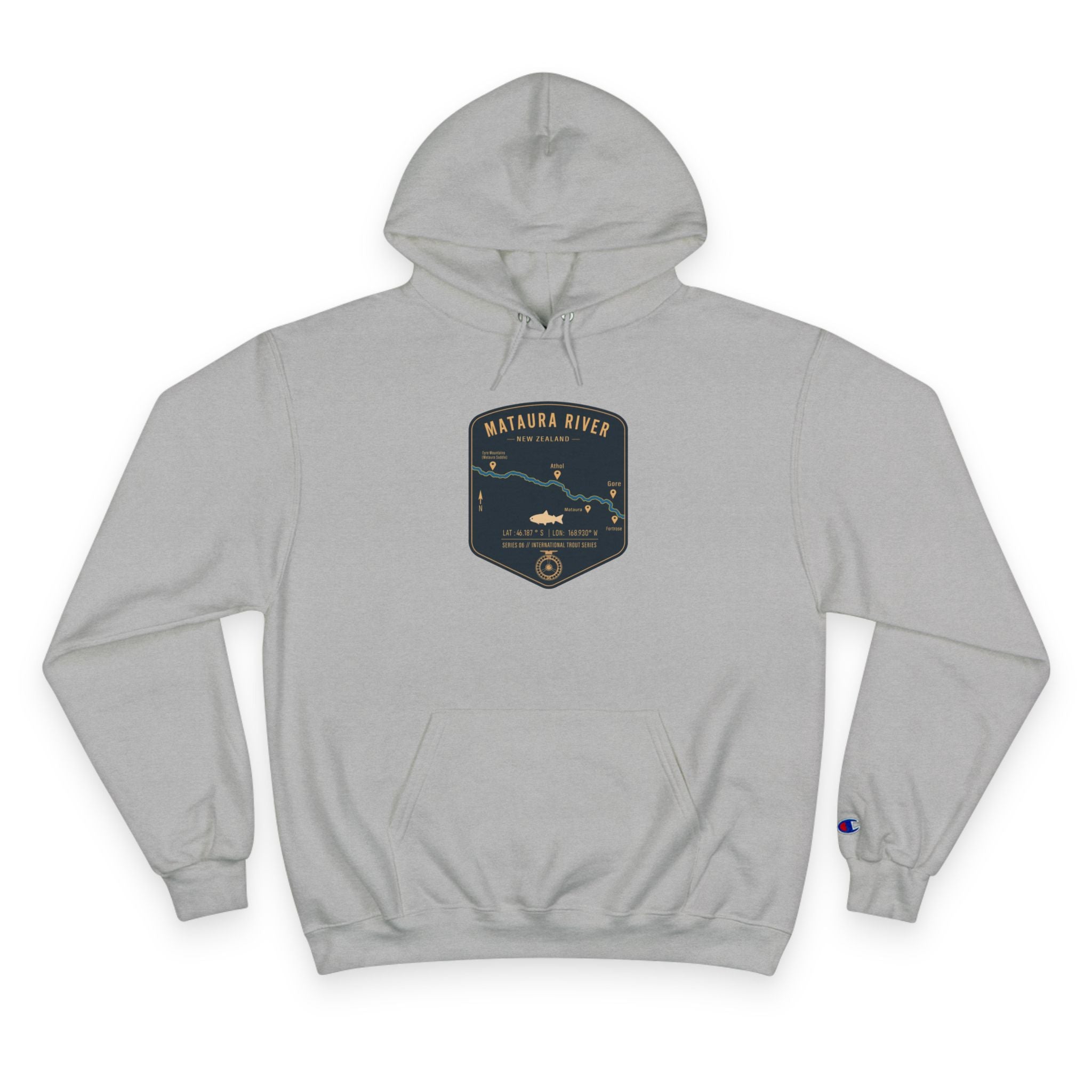 Global Series - Mataura River New Zealand Patch Graphic Hoodie | Outdoor Adventure