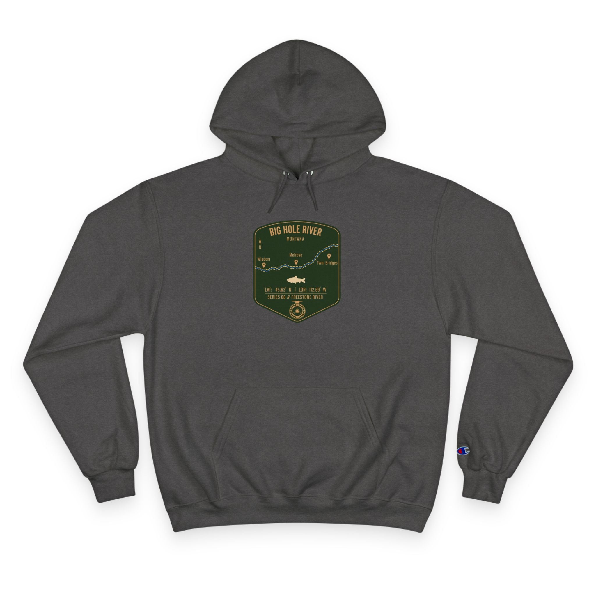 Big Hole River Patch Graphic Hoodie | Outdoor Adventure