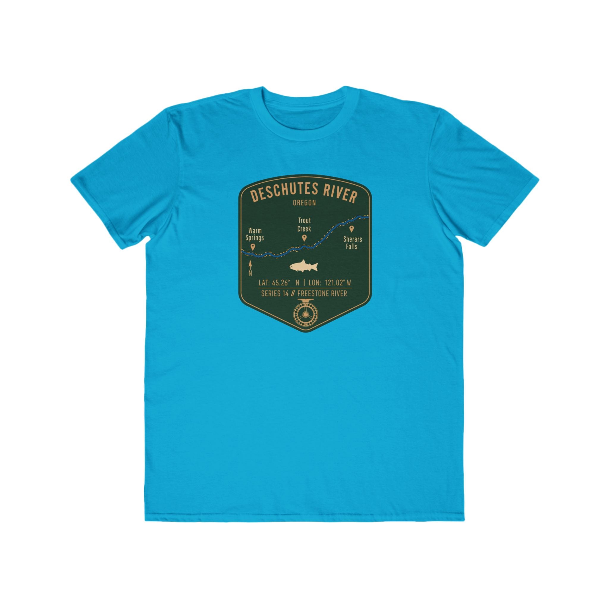 Deschutes River Fishing Patch Tee | Trout Fly Rod Angler Shirt