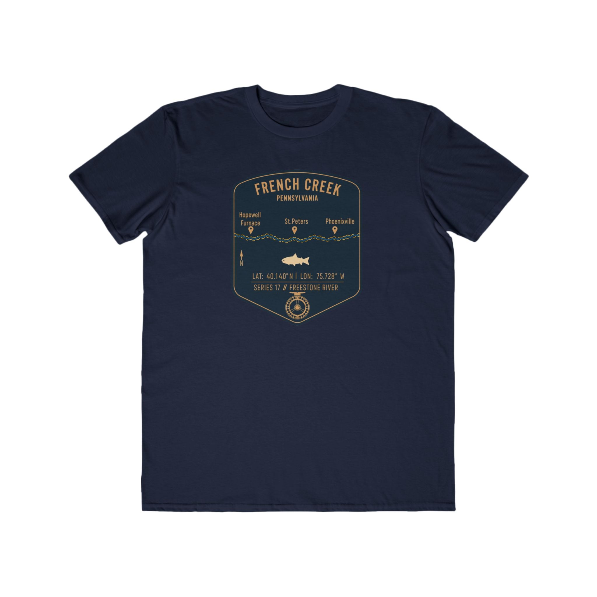 French Creek Fishing Patch Tee | Trout Fly Rod Angler Shirt