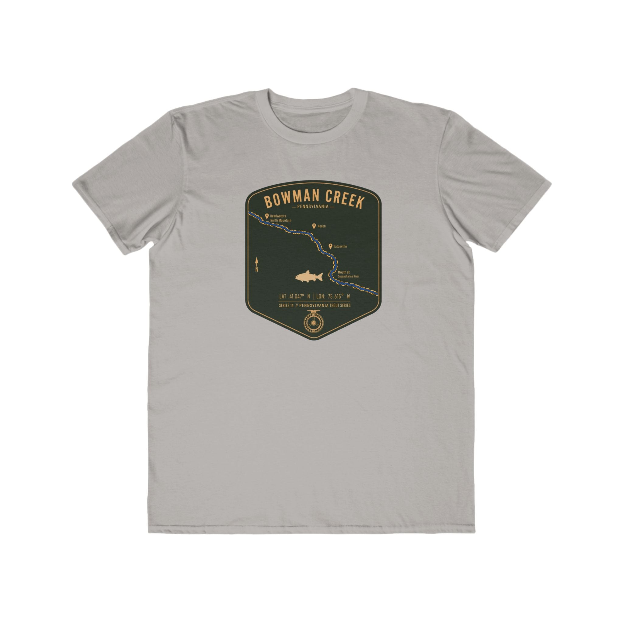 Bowman Creek PA Patch Tee | Trout Fly Rod Angler Shirt