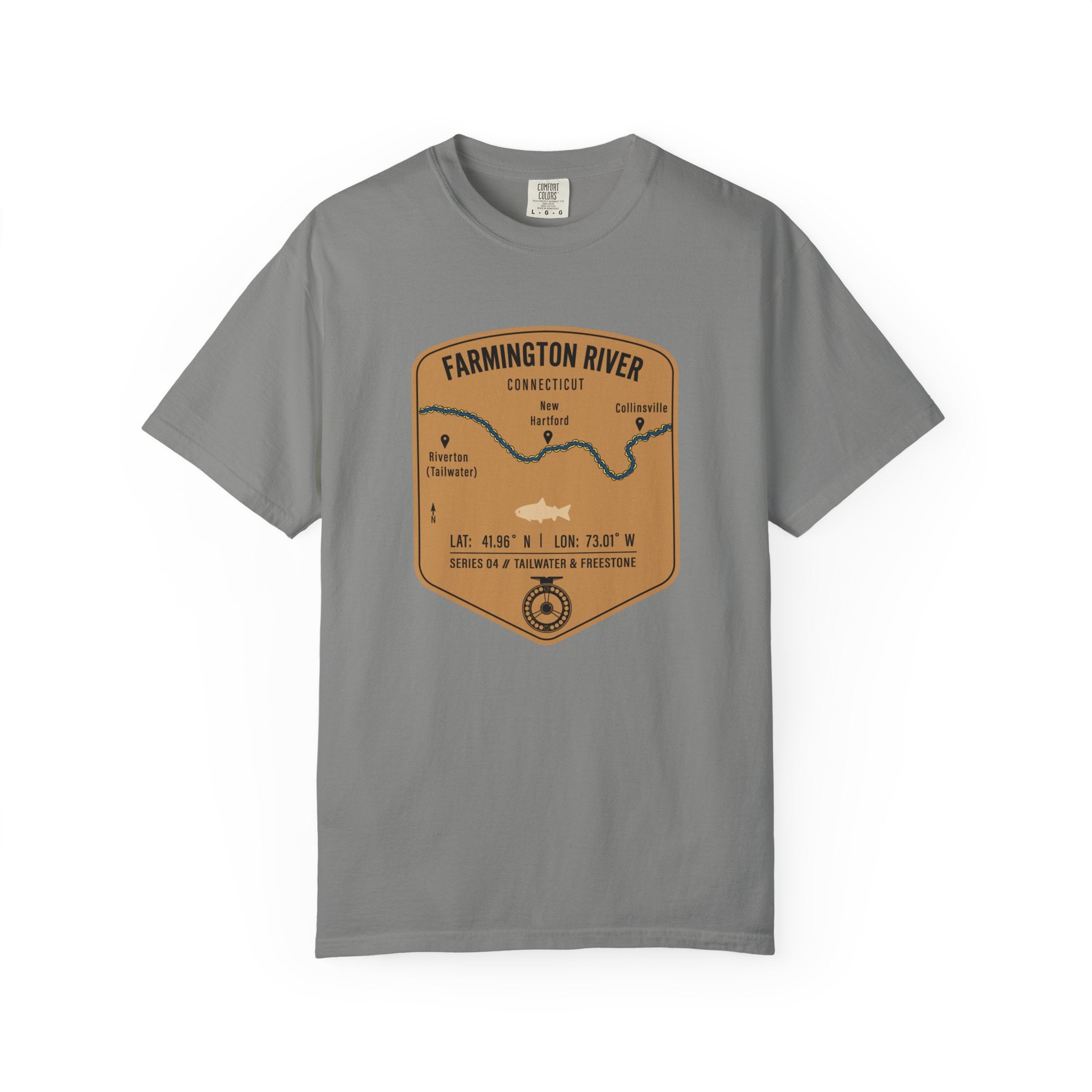 Farmington River Fishing Map T-Shirt | River Map, Trout Graphic