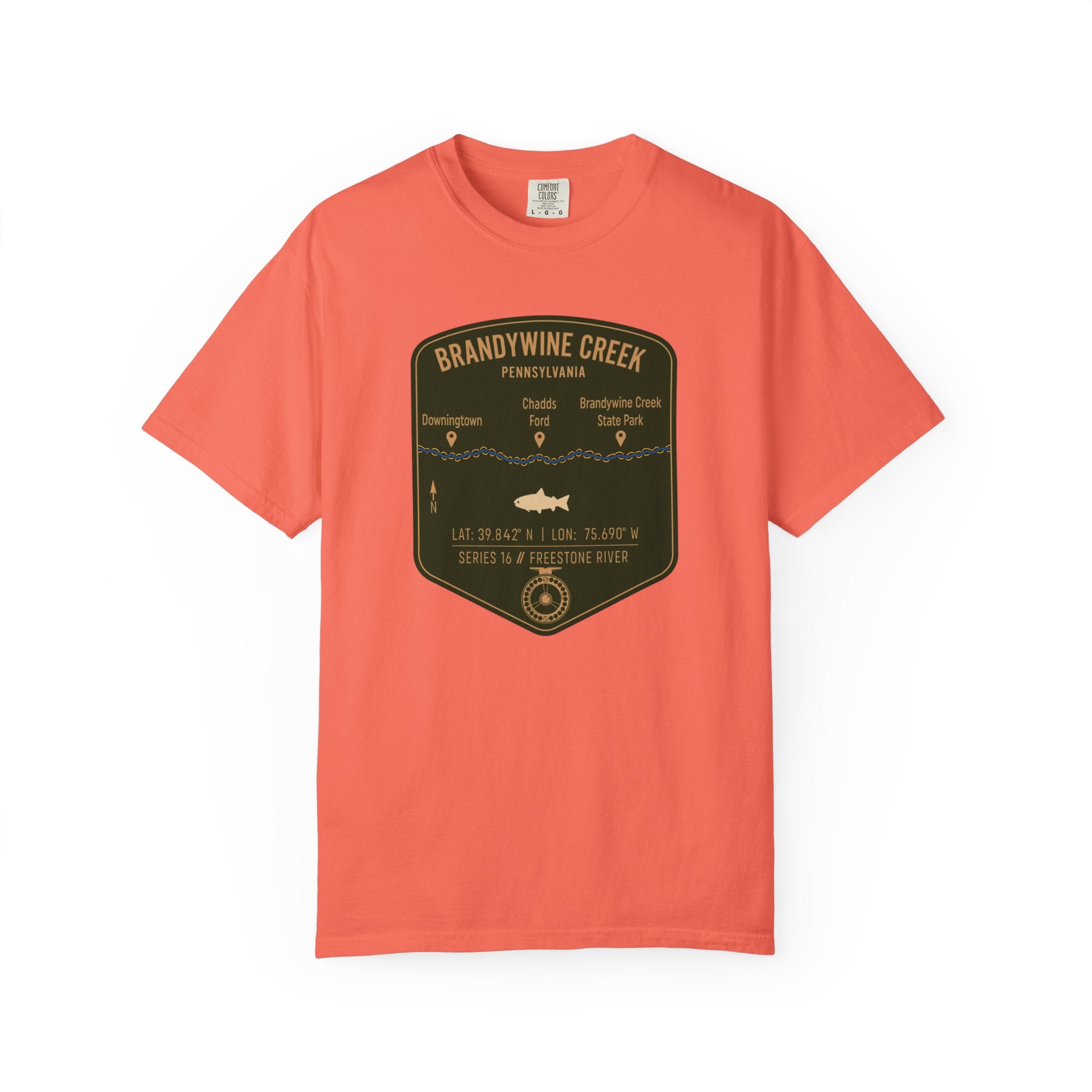 Brandywine Creek Fishing Map T-Shirt | River Map, Trout Graphic