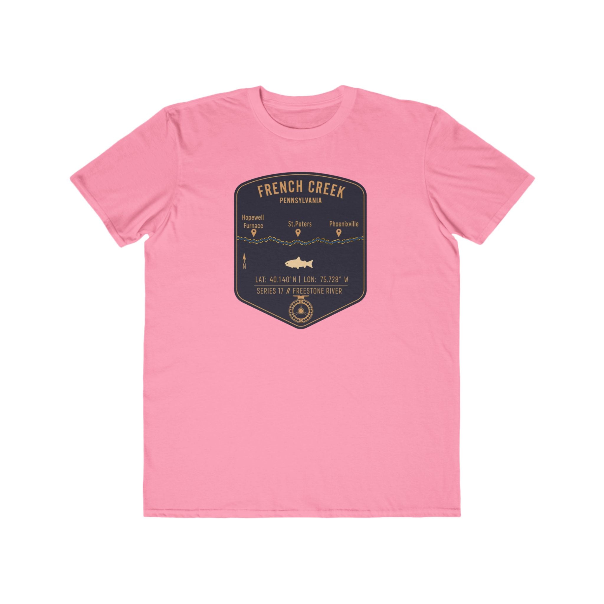 French Creek Fishing Patch Tee | Trout Fly Rod Angler Shirt