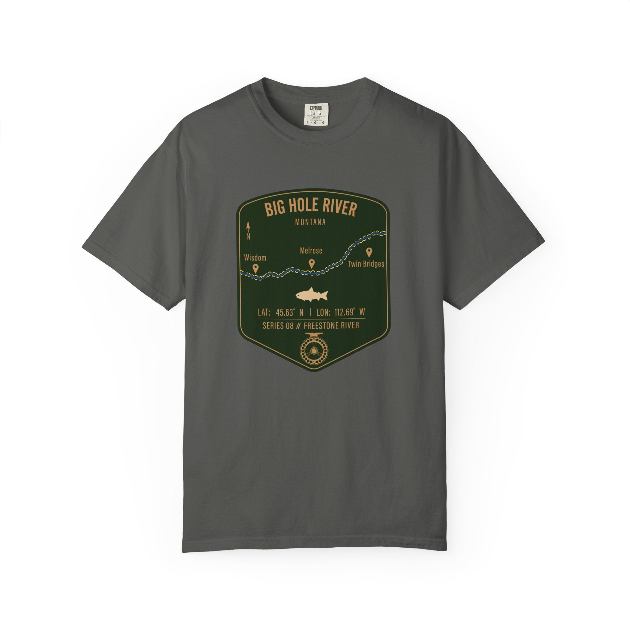 Big Hole River Fishing Map T-Shirt | River Map, Trout Graphic