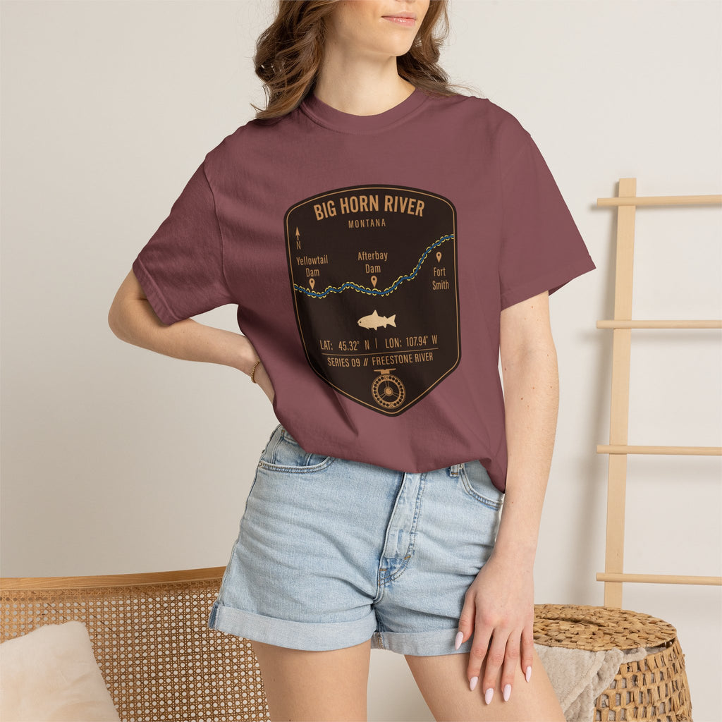Big Horn River Fishing Map T-Shirt | River Map, Trout Graphic