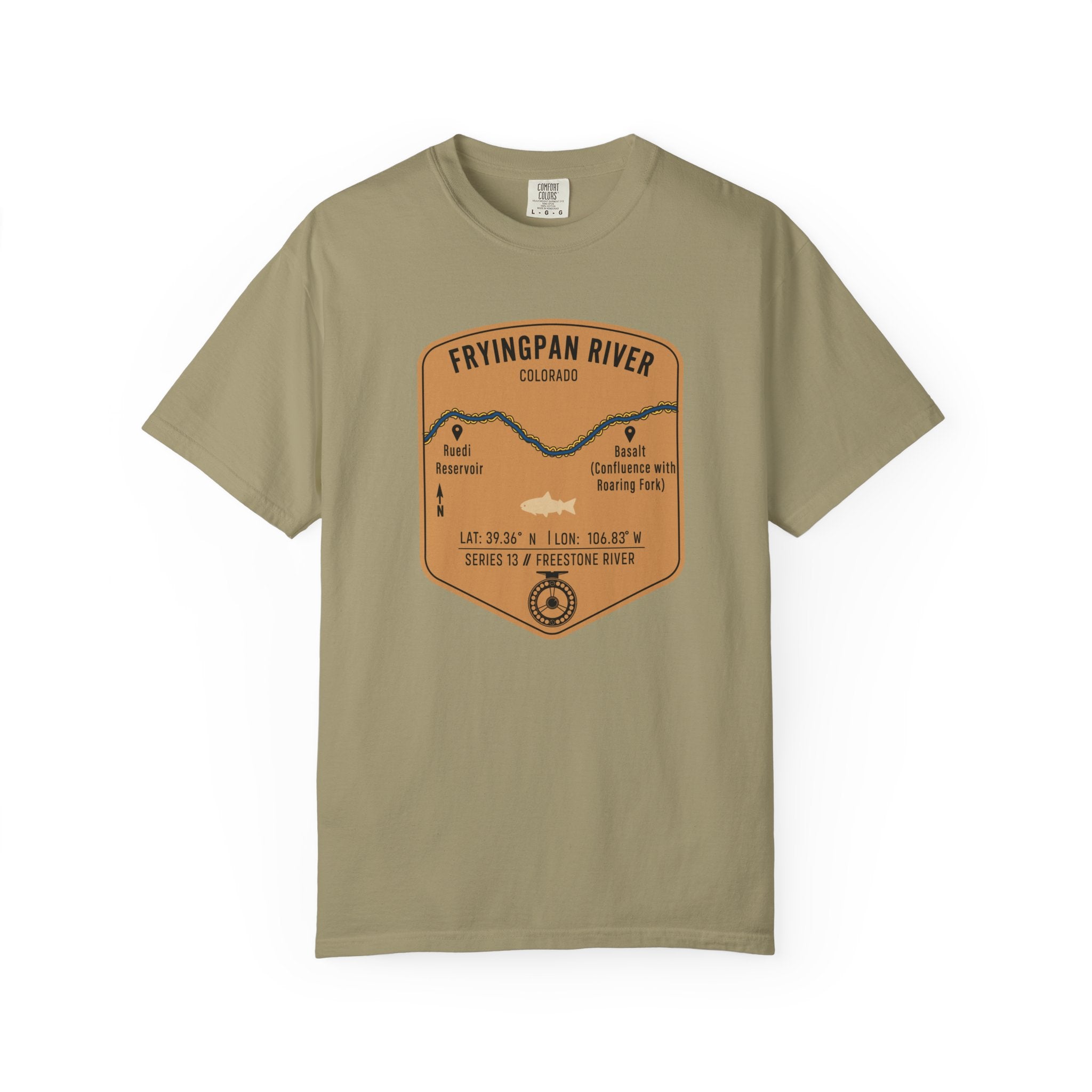 Fryingpan River Fishing Map T-Shirt | River Map, Trout Graphic