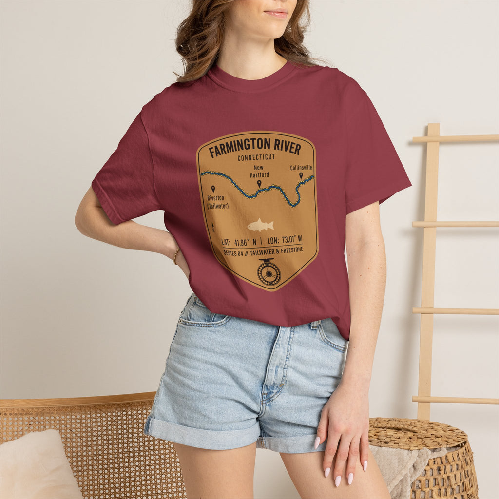 Farmington River Fishing Map T-Shirt | River Map, Trout Graphic