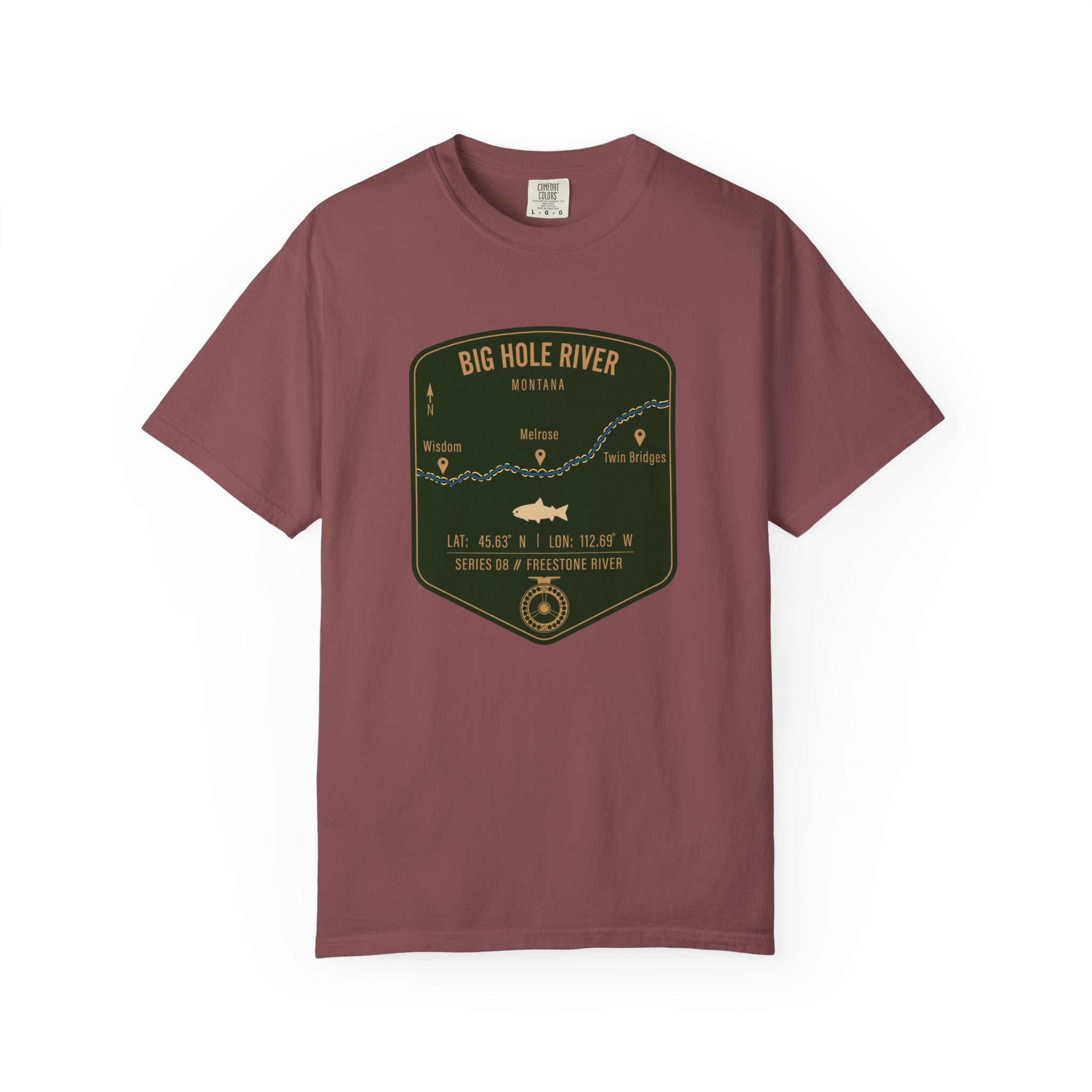 Big Hole River Fishing Map T-Shirt | River Map, Trout Graphic
