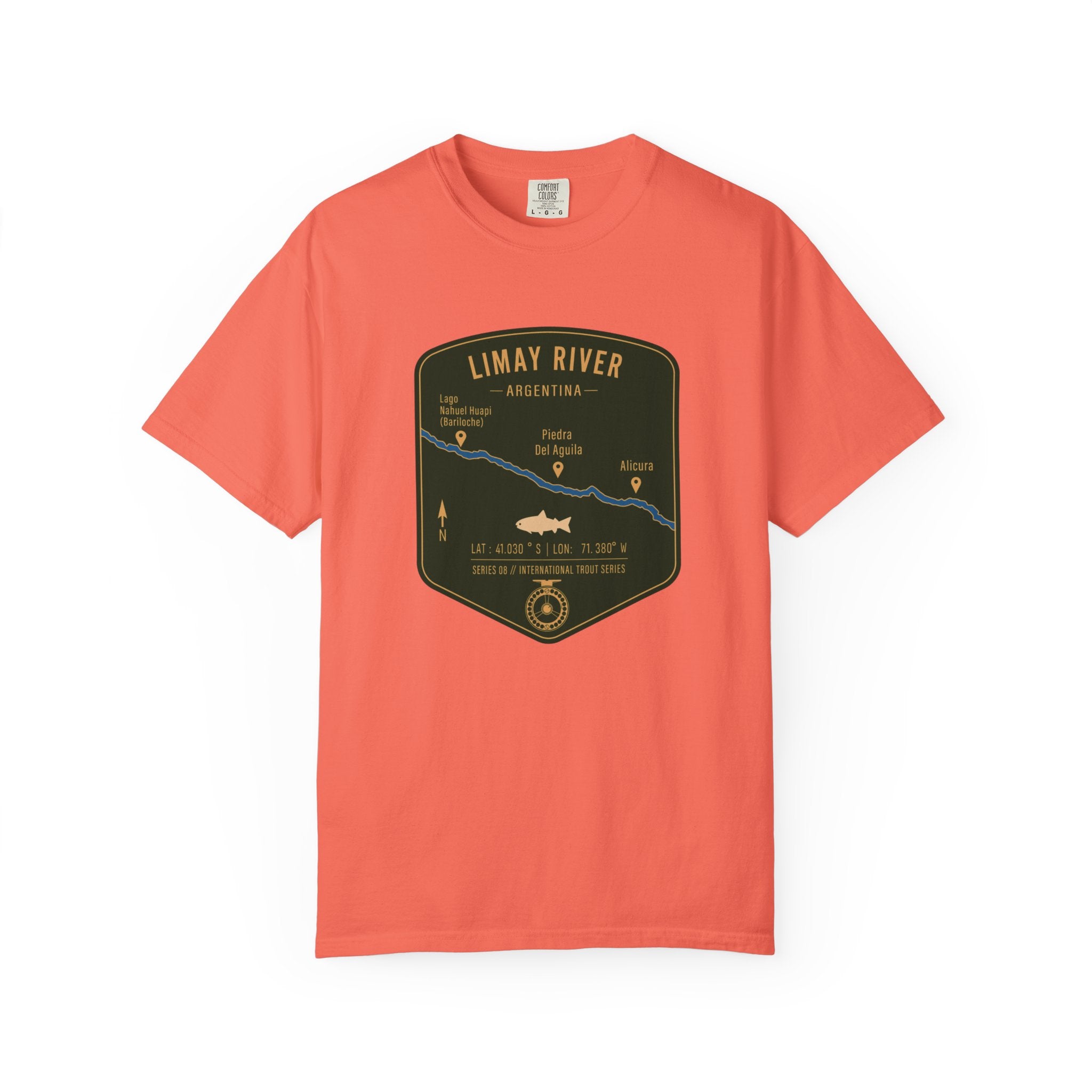 Global Series - Limay River Argentina Fishing Map T-Shirt | River Map, Trout Graphic