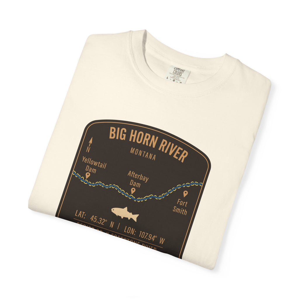 Big Horn River Fishing Map T-Shirt | River Map, Trout Graphic