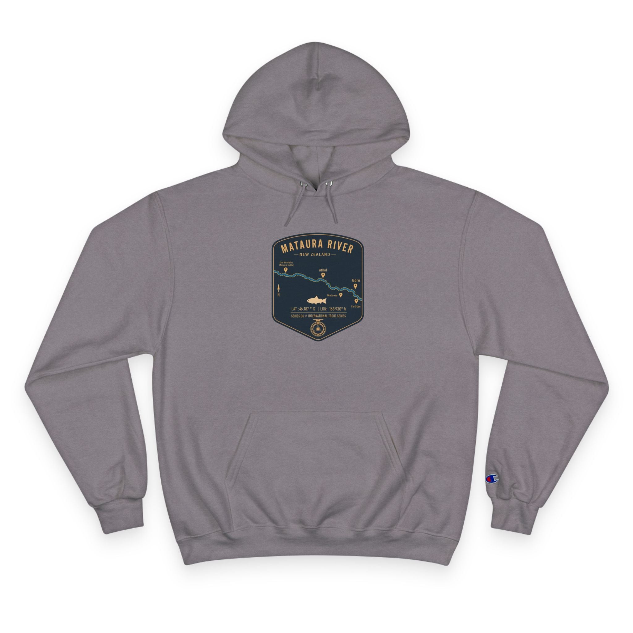 Global Series - Mataura River New Zealand Patch Graphic Hoodie | Outdoor Adventure