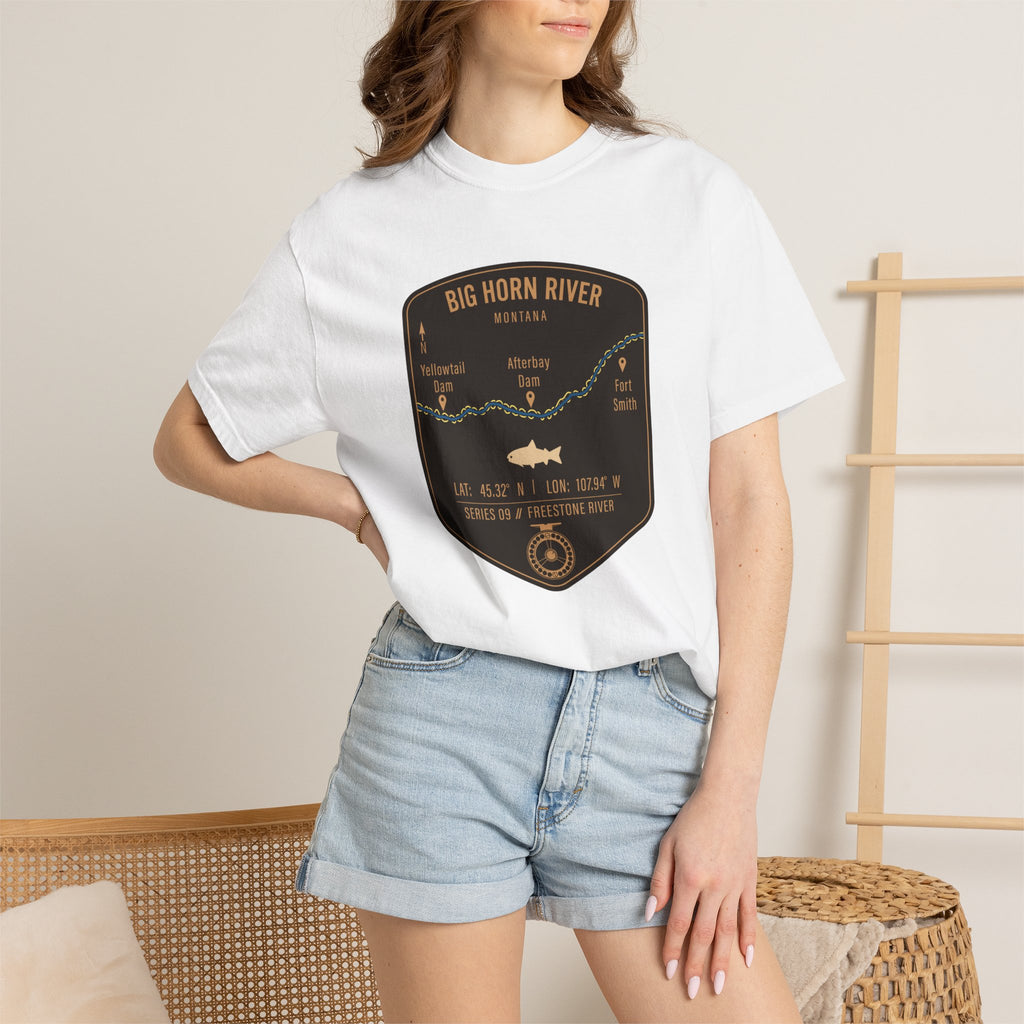Big Horn River Fishing Map T-Shirt | River Map, Trout Graphic