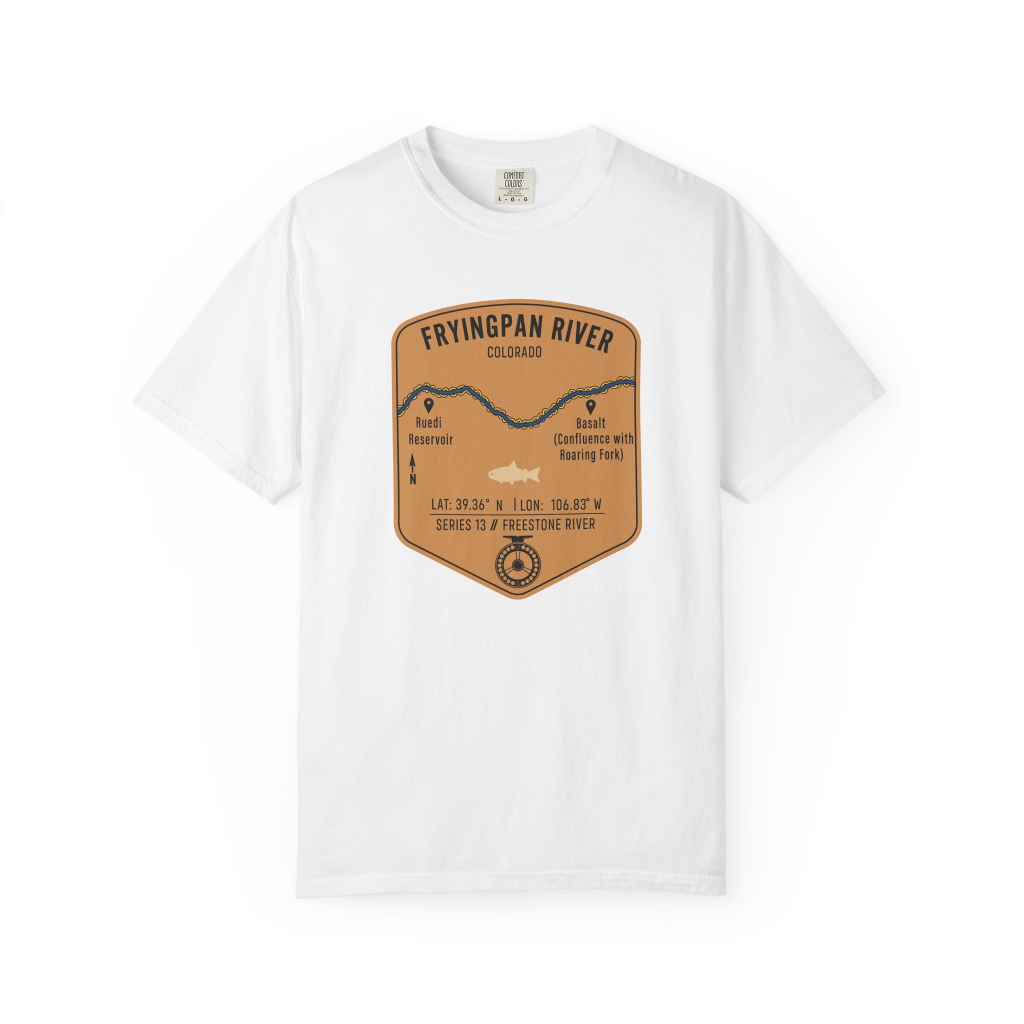 Fryingpan River Fishing Map T-Shirt | River Map, Trout Graphic