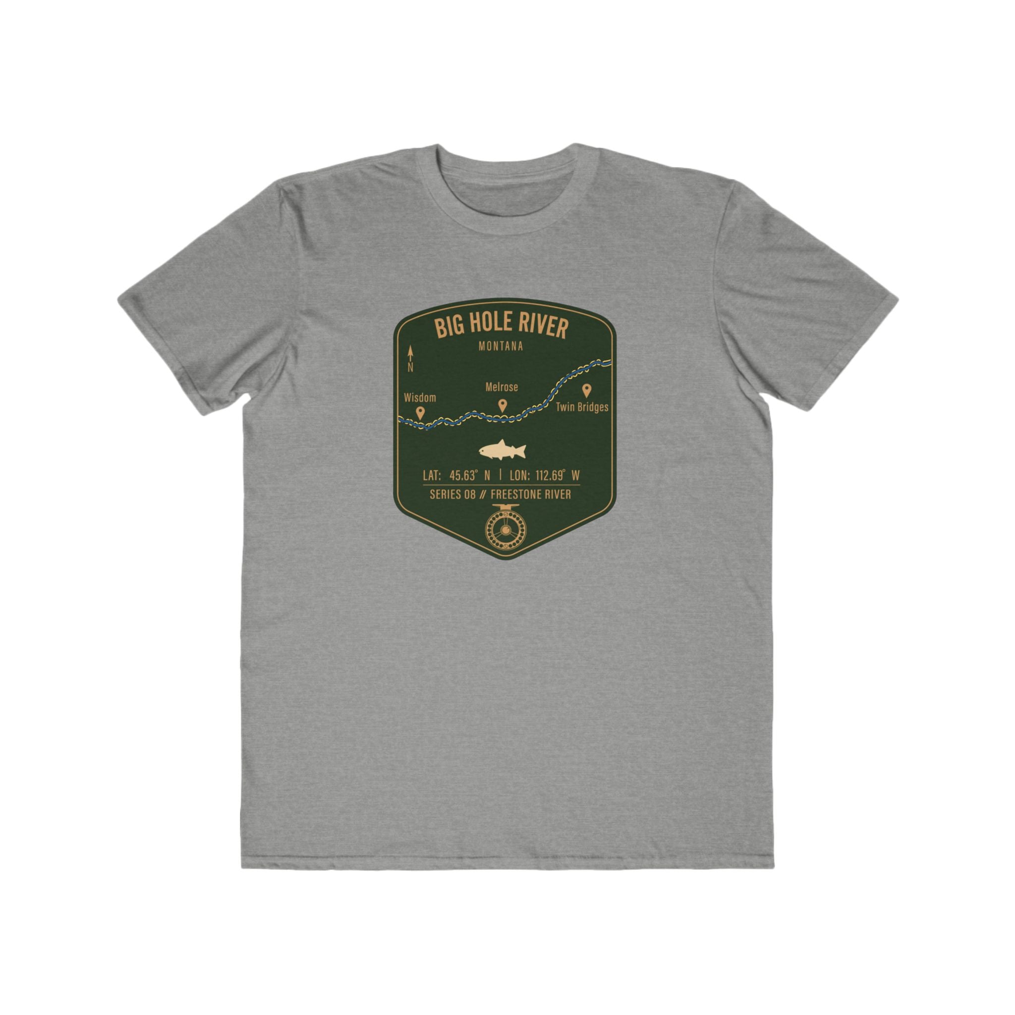 Big Hole River Fishing Patch Tee | Trout Fly Rod Angler Shirt