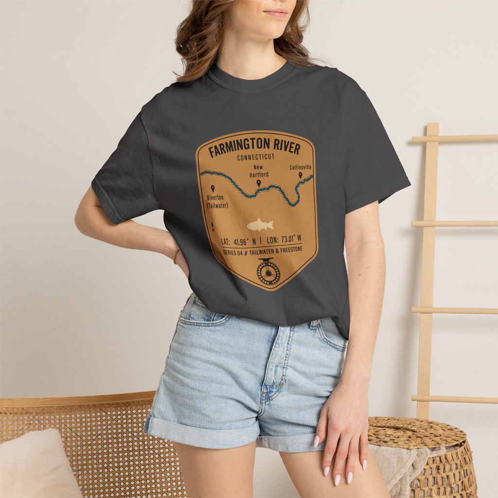 Farmington River Fishing Map T-Shirt | River Map, Trout Graphic