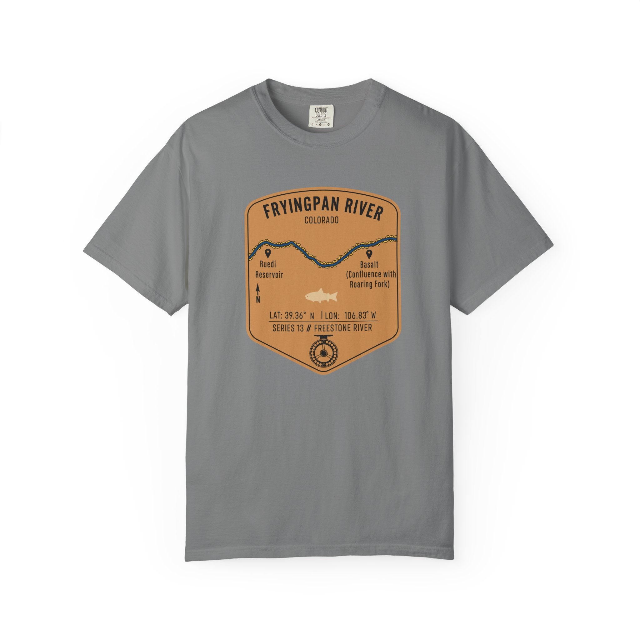 Fryingpan River Fishing Map T-Shirt | River Map, Trout Graphic