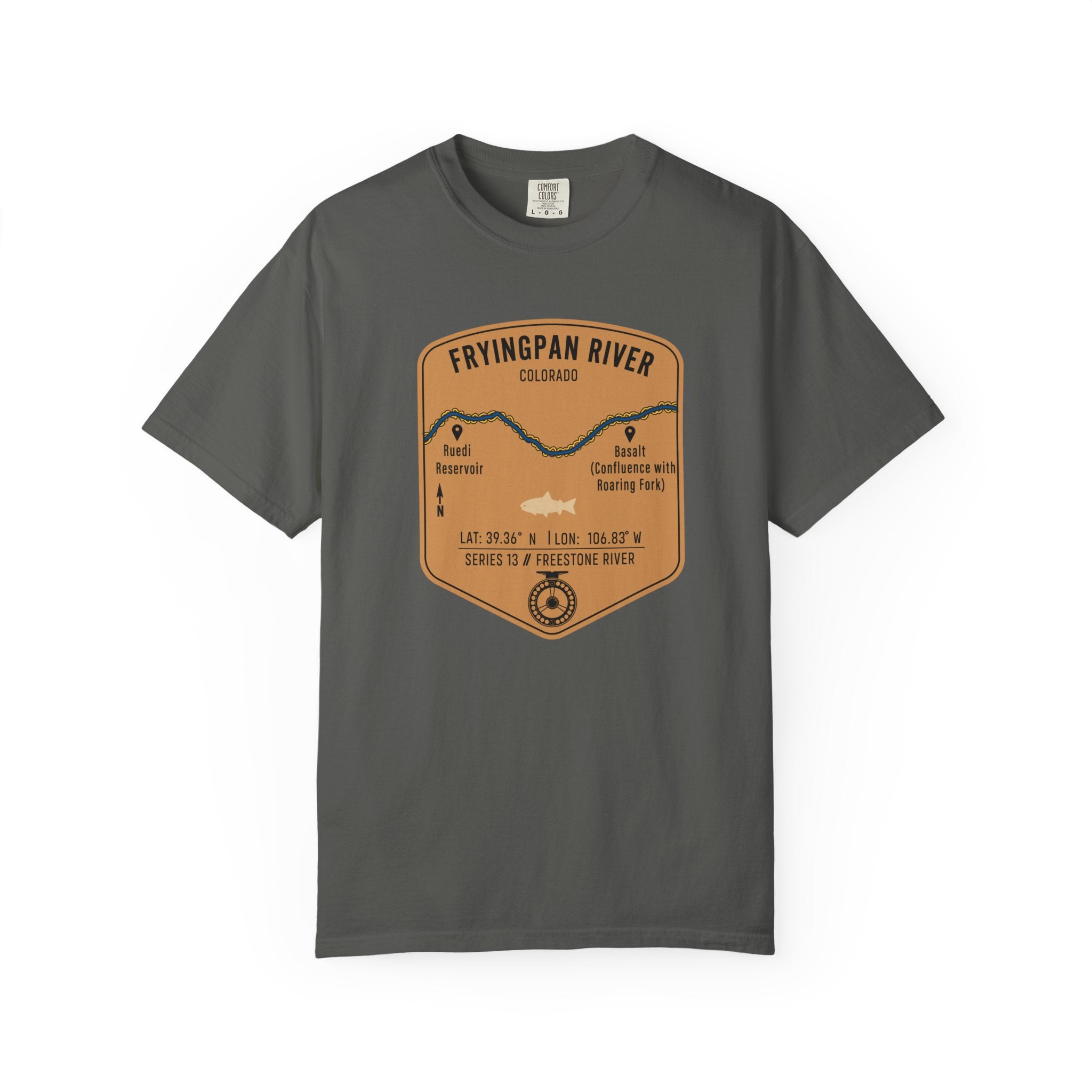 Fryingpan River Fishing Map T-Shirt | River Map, Trout Graphic