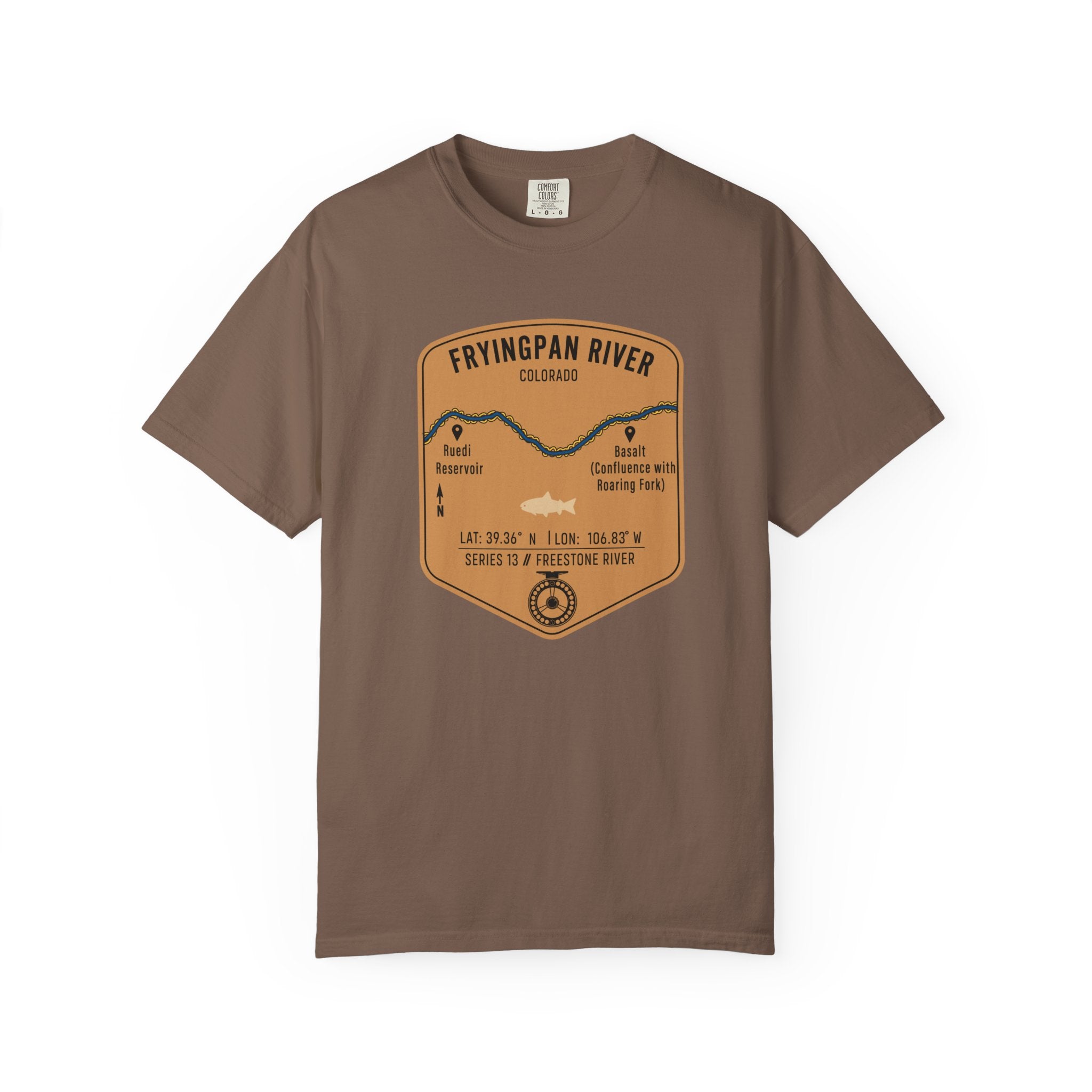 Fryingpan River Fishing Map T-Shirt | River Map, Trout Graphic