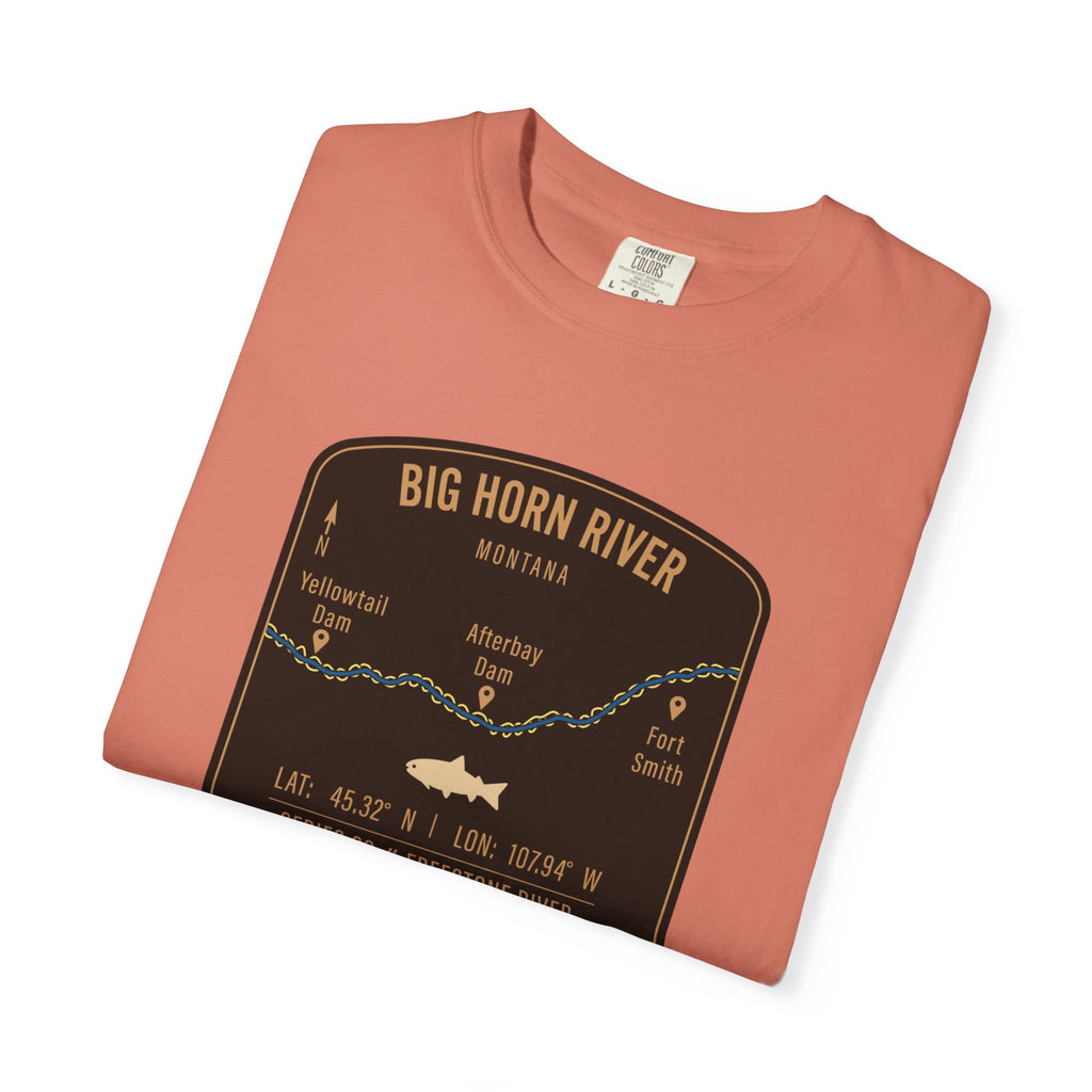 Big Horn River Fishing Map T-Shirt | River Map, Trout Graphic